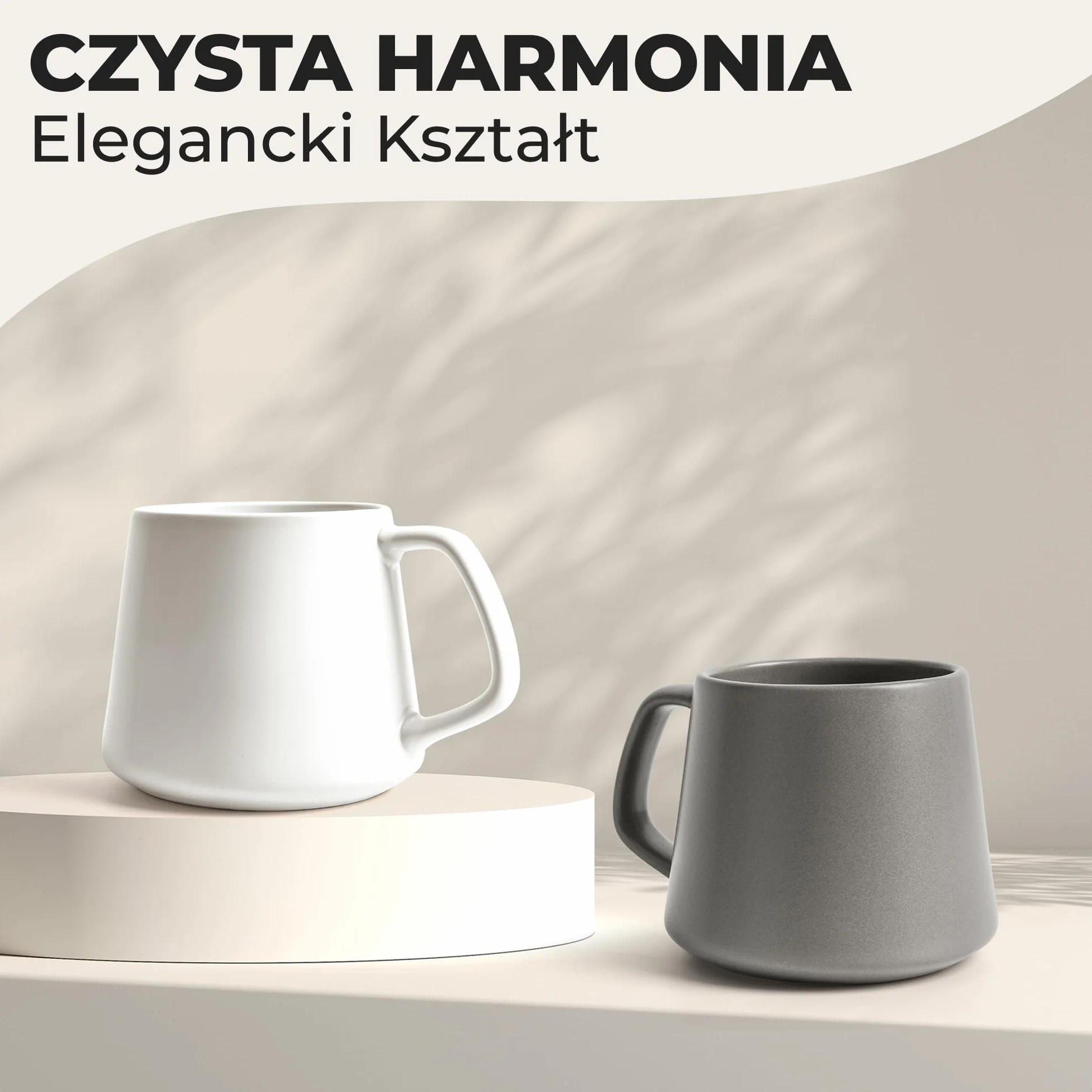 Zestaw Filiżanek do Kawy 4 szt. Ceramiczne 420 ml do Cappuccino Herbaty Espresso Odporny na Mikrofalówki