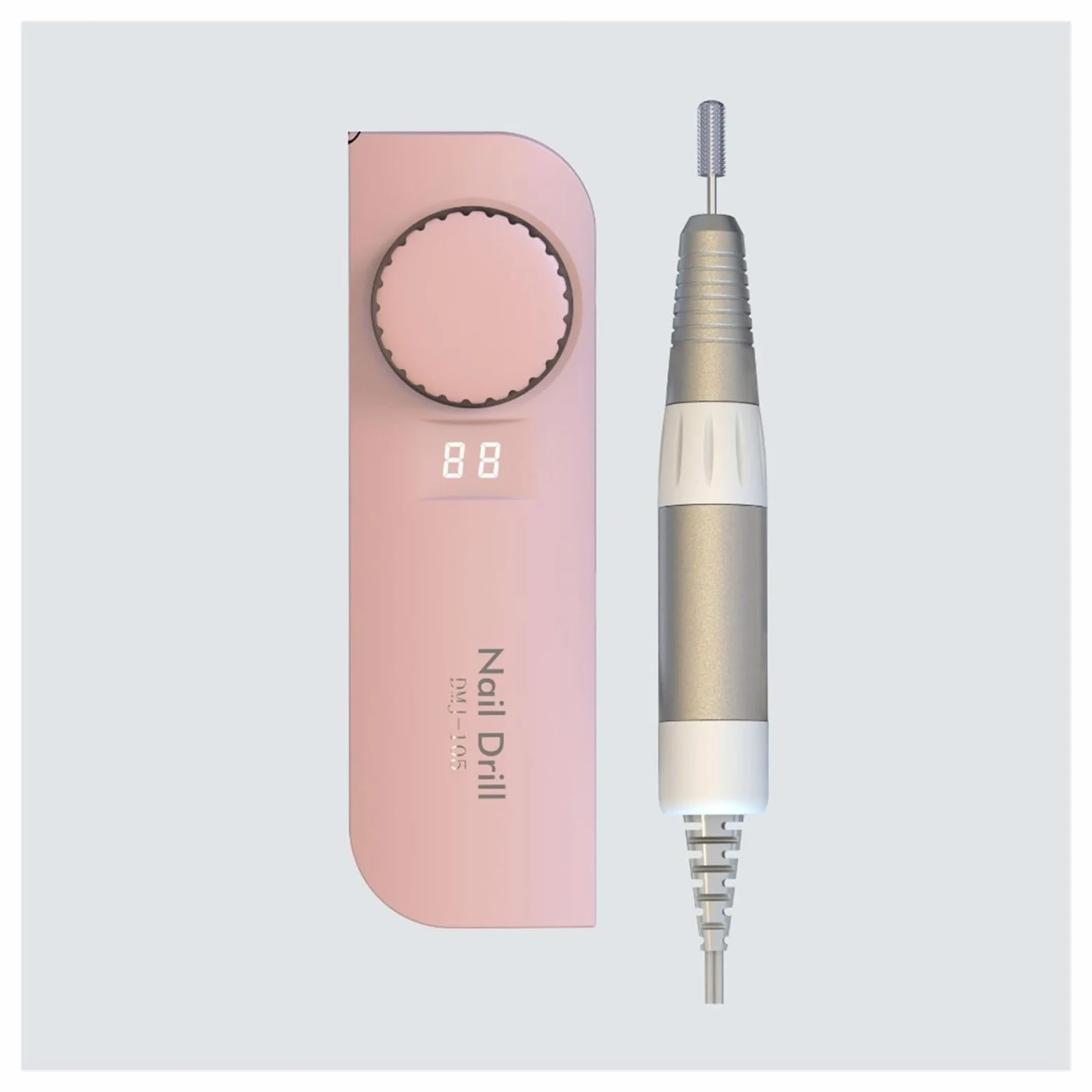 Elektryczna frezarka do paznokci, 35000RPM wiertarka do paznokci, akumulatorowy mistrz paznokci do manicure, przenośna frezarka do paznokci z wyświetlaczem HD LCD(Pink)