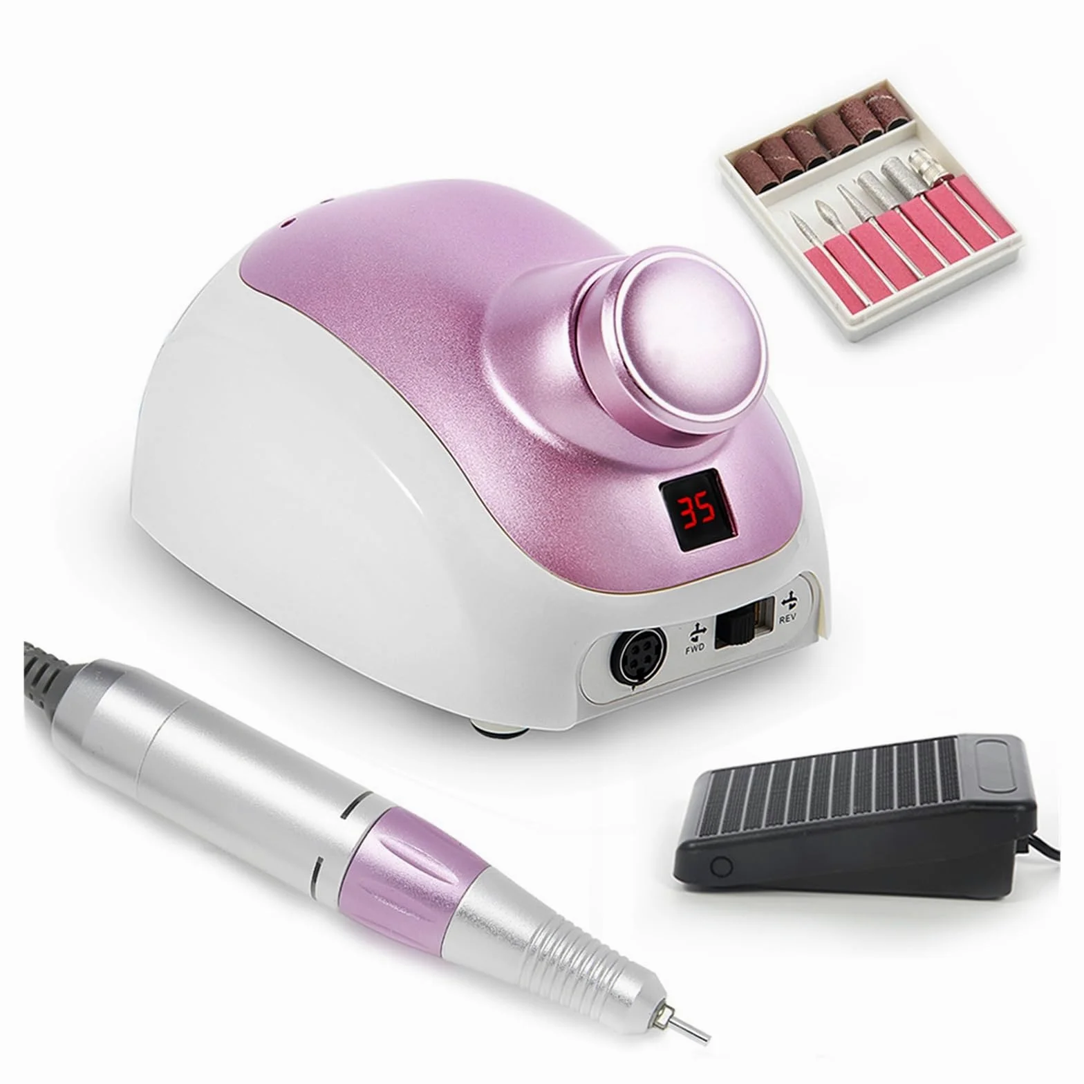 Szlifierka do paznokci, Elektryczna wiertarka do paznokci, 35000 obr./min profesjonalna maszyna do manicure, frez do Manicure Pedicure, akcesoria narzędzie do paznokci