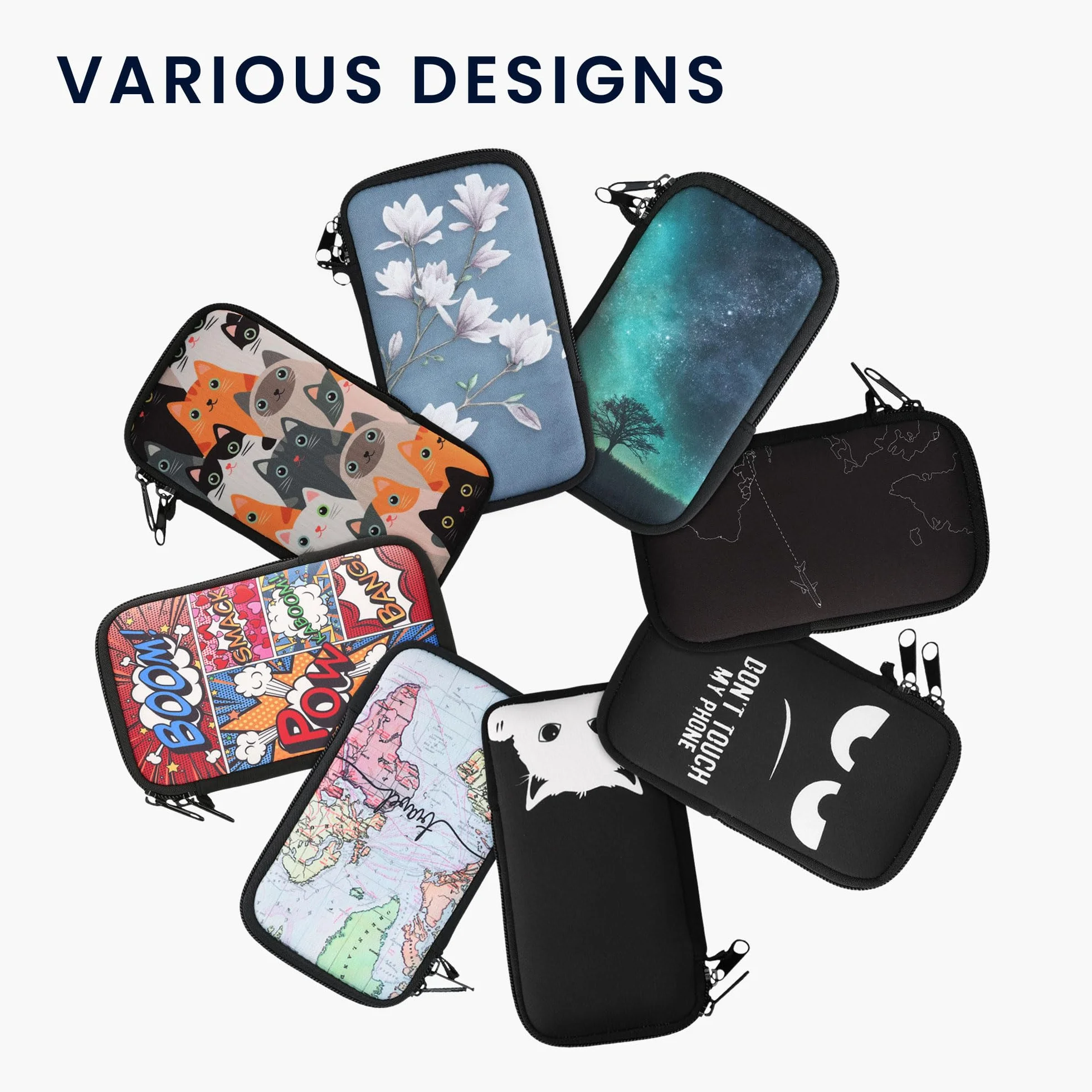 kwmobile Neoprenowy rękaw na smartfon rozmiar XL - 6,7/17.3 cm - etui amortyzujące wstrząsy - ochronna torba na telefon - szczotkowane serce abstrakcyjne ciemnoróżowy/pomarańczowy/czarny