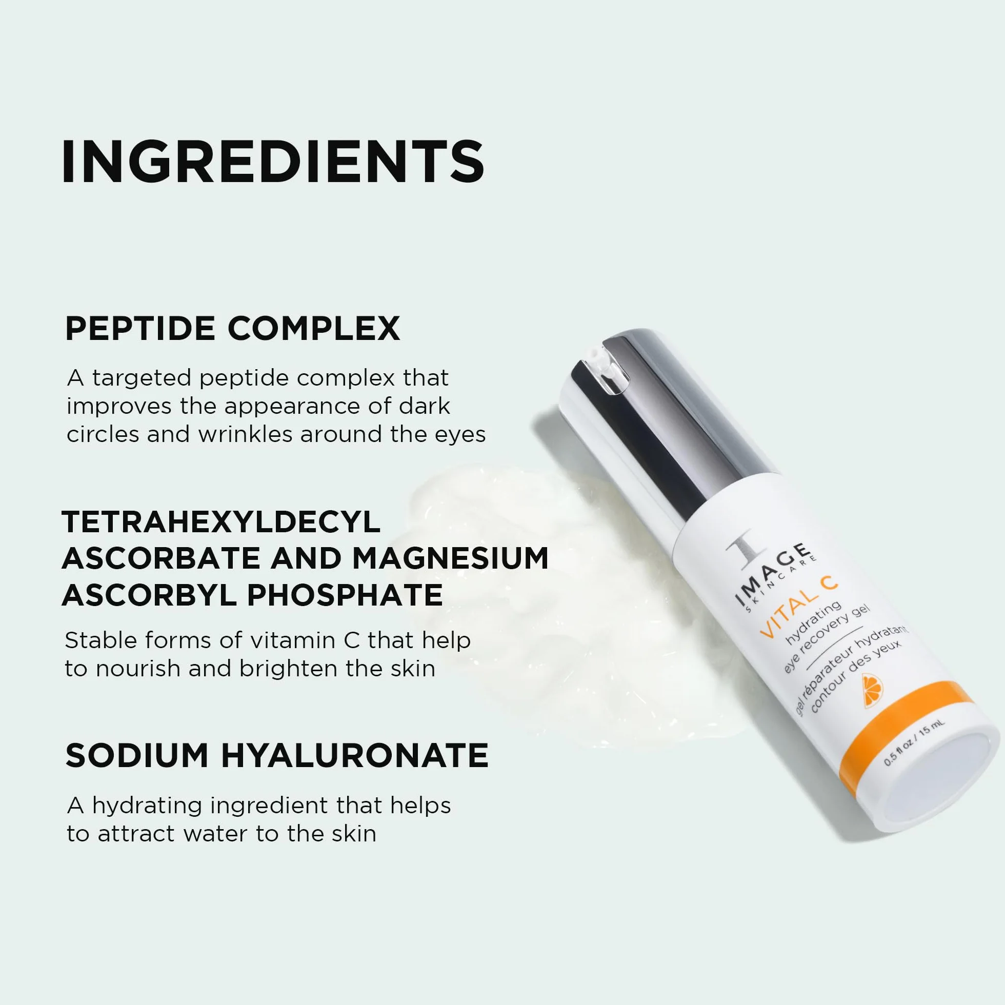 Image Skincare Vital C Hydrating Eye Recovery Gel 15 ml – kojący żel pod oczy z witaminą C, redukuje opuchliznę i cienie pod oczami, wygładza drobne linie i zapewnia intensywne nawilżenie