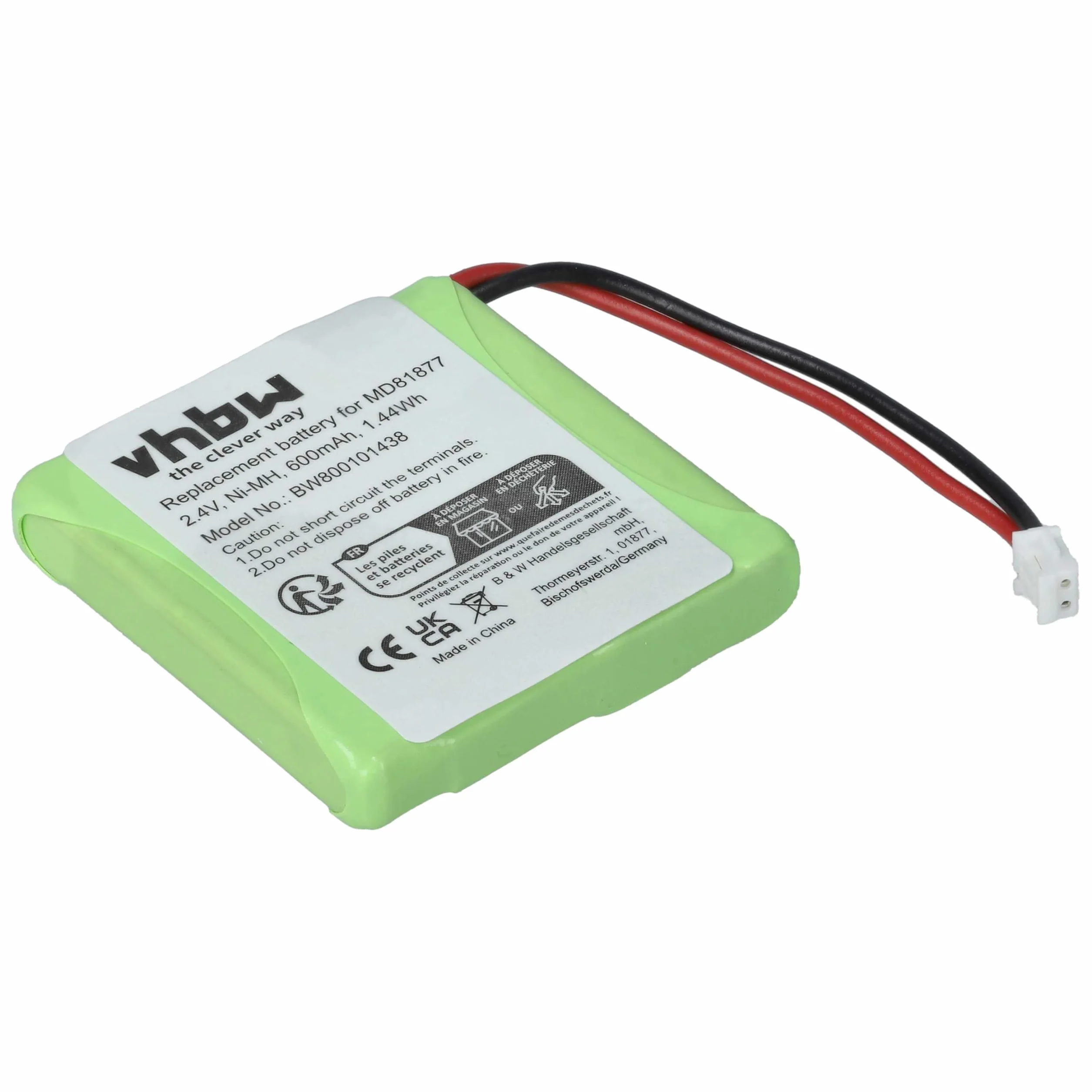 Akumulator Ni-MH 600mAh, 2,4 V do telefonu T-COM Sinus A201 i BT Verve, zastępuje modele 5M702BMX / GP0827 / GP0845