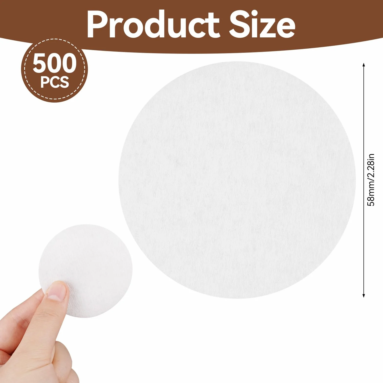500 sztuk filtrów laboratoryjnych papierowych do kawy i espresso, 58 mm, białe
