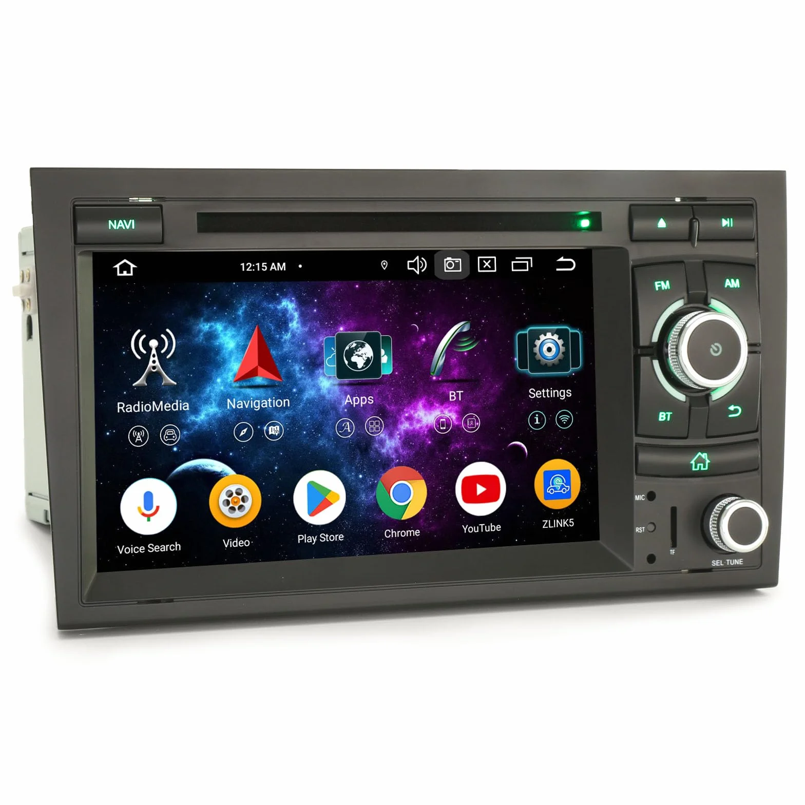 Erisin 8 rdzeni 4 GB + 64 GB Android 14 radio samochodowe do Audi A4, S4, RS4, RNS-E, SEAT EXEO, z nawigacją GPS, obsługuje bezprzewodowe CarPlay Android Auto WiFi 4G, Bluetooth 5.0, USB DVD, DSP