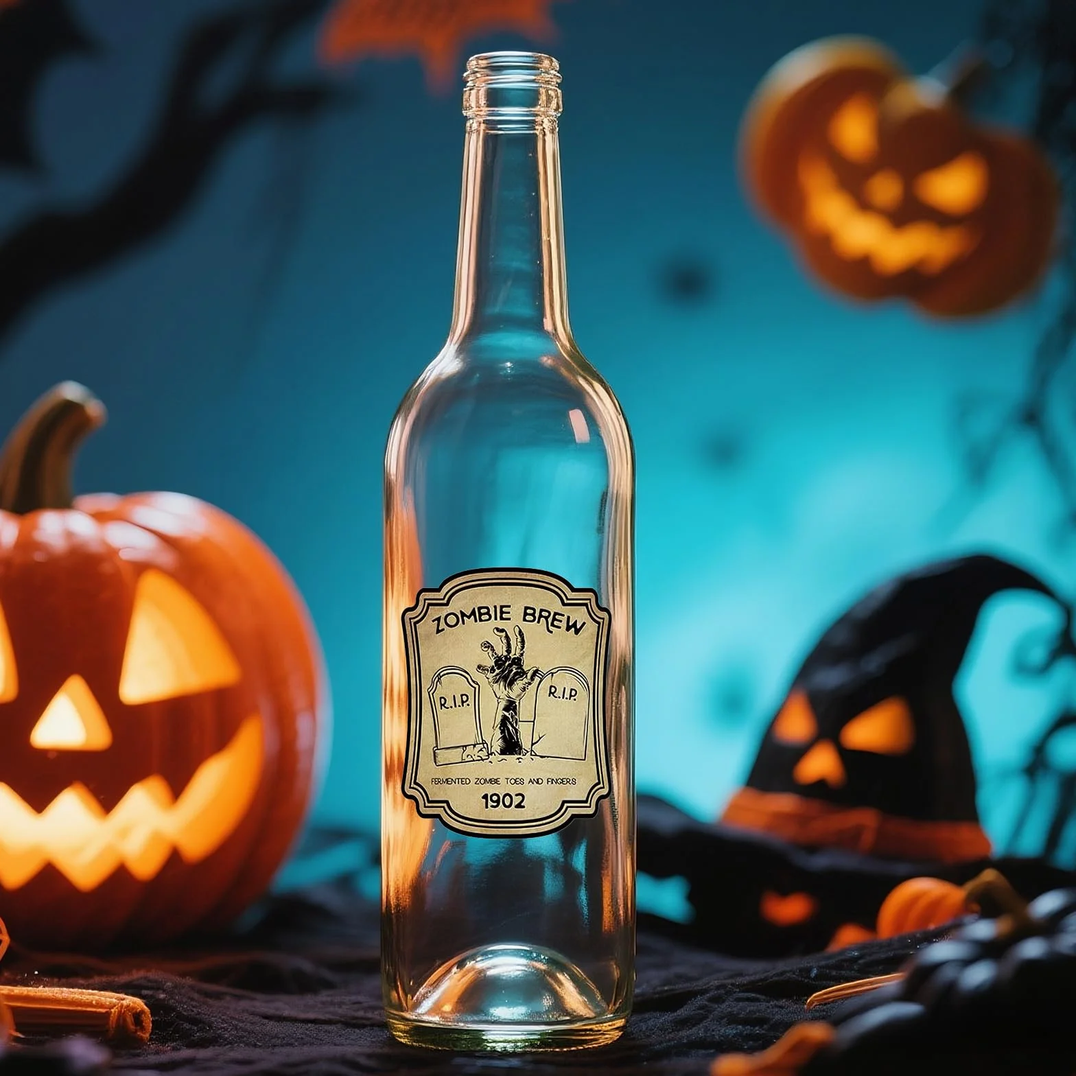 36 sztuk etykiet na butelki wina na Halloween, 12 stylów, brązowe naklejki na butelki wina, szampana, naklejki na Halloween, 36 sztuk