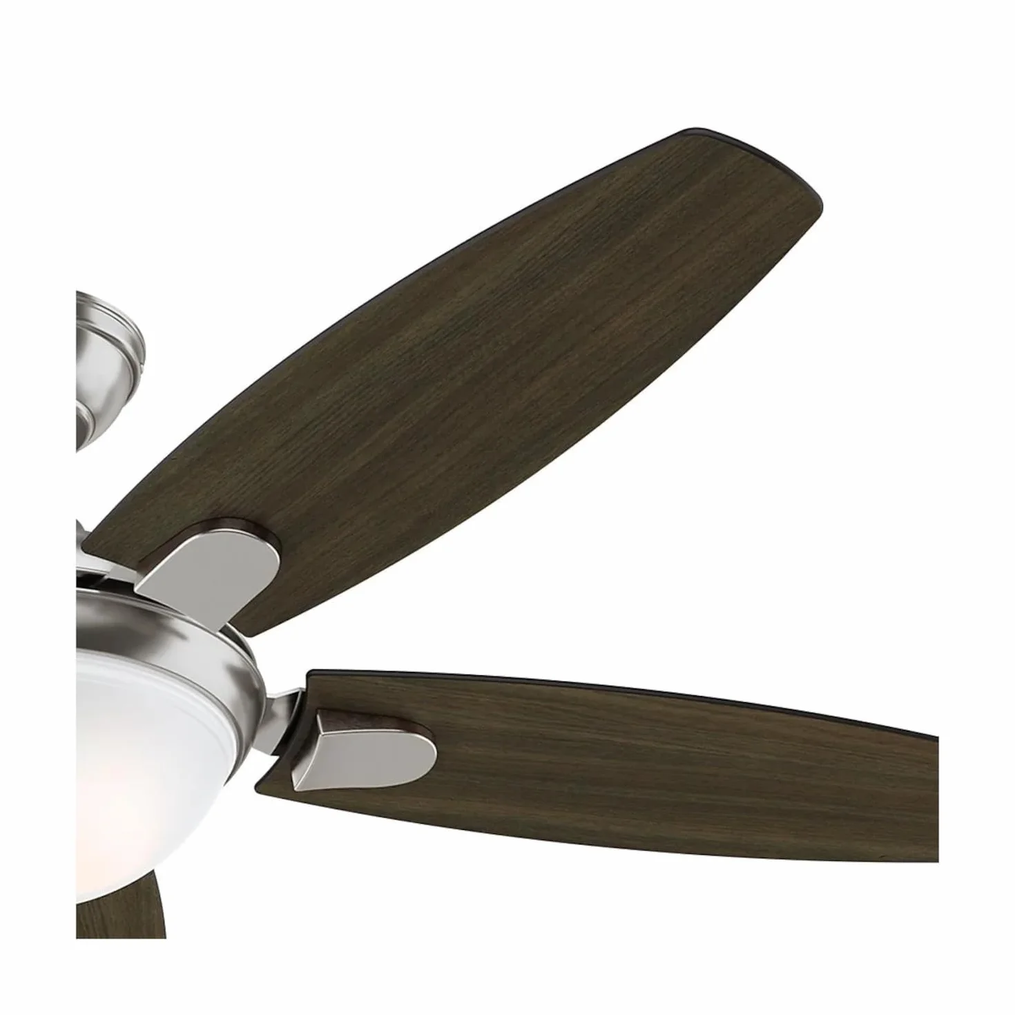 HUNTER Wentylator sufitowy FAN Contempo 132 cm, oświetlenie i pilot zdalnego sterowania, nikiel szczotkowany, 5 odwracalnych skrzydeł w kolorze ciemnego i angielskiej wiśni, optymalny na lato lub