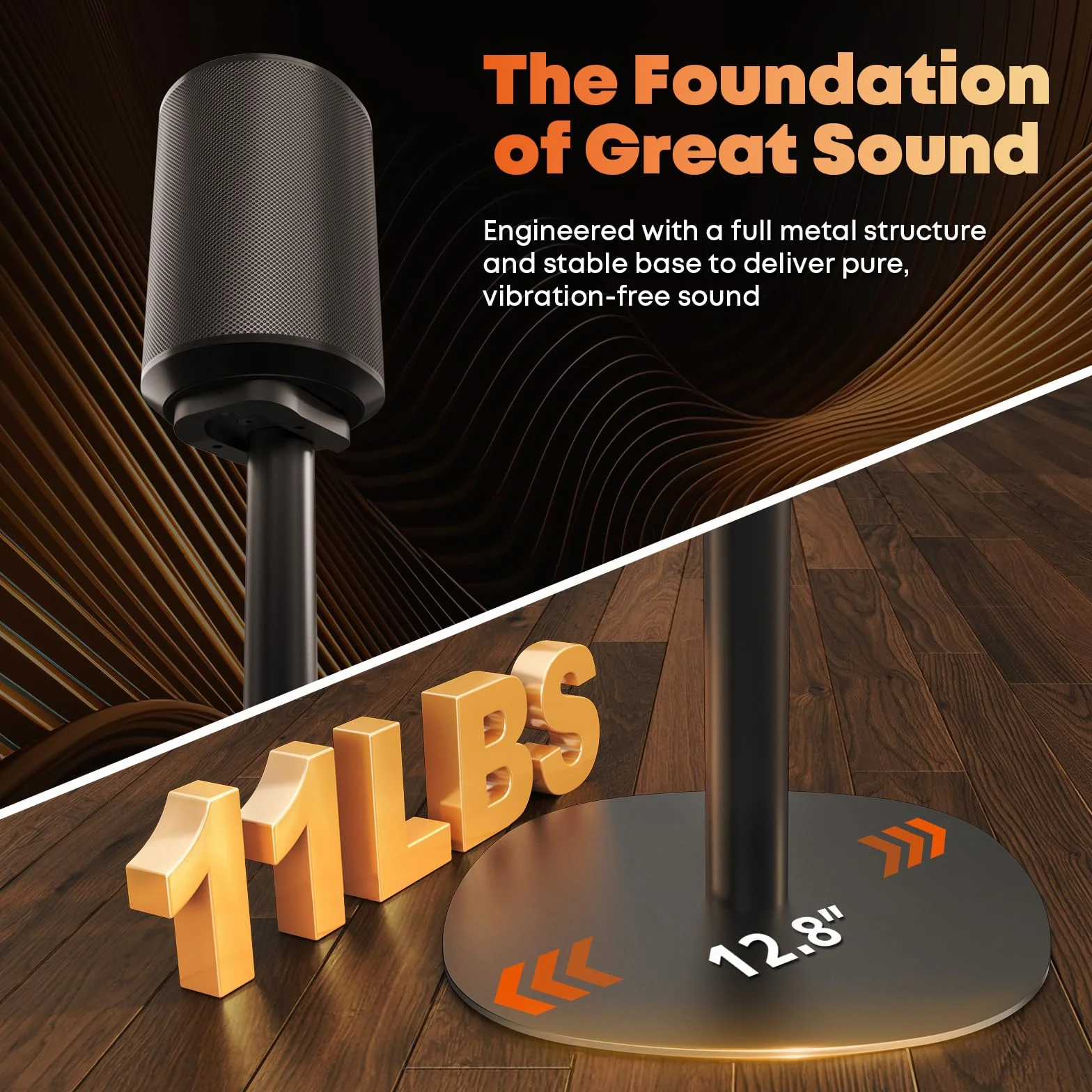 Stojaki do głośników Sonos Era 100 i Era 300 – Regulowana wysokość, Stojaki podłogowe 74-99 cm, Podstawa Dual-Mount oszczędzająca miejsce, Maksymalne obciążenie 5 kg na stojak, 1 para, Czarny