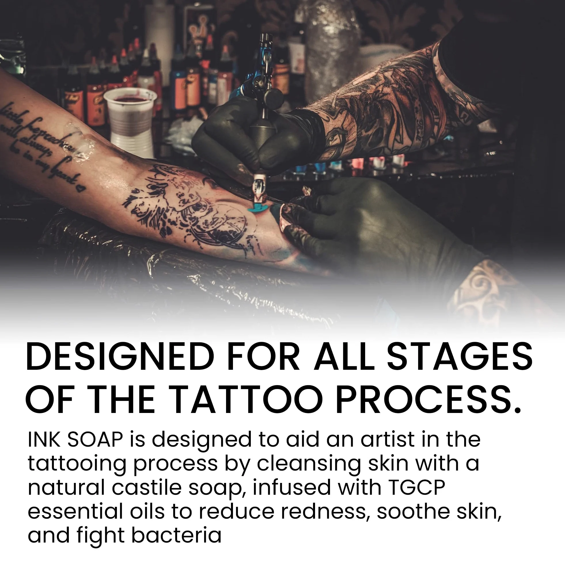 Ink Oil 's Tattoo Aftercare Soap I Salve maść do uzdrawiania tatuażu I Perfect for Lovers Aftercare Essentials for All Skin Inked Oili Estetyczne produkty kosmetyczne kojąca pielęgnacja