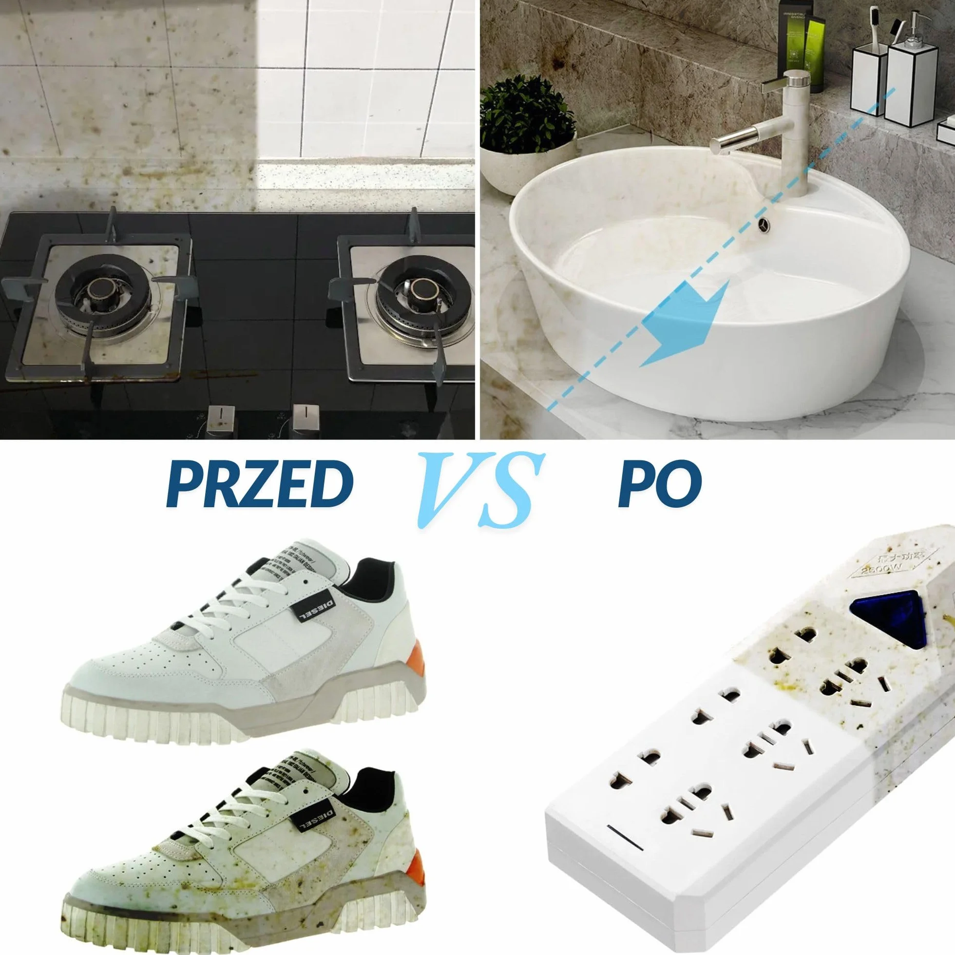 Gąbki Melaminowe Do Czyszczenia 20 Sztuk 10x7x3 cm Białe