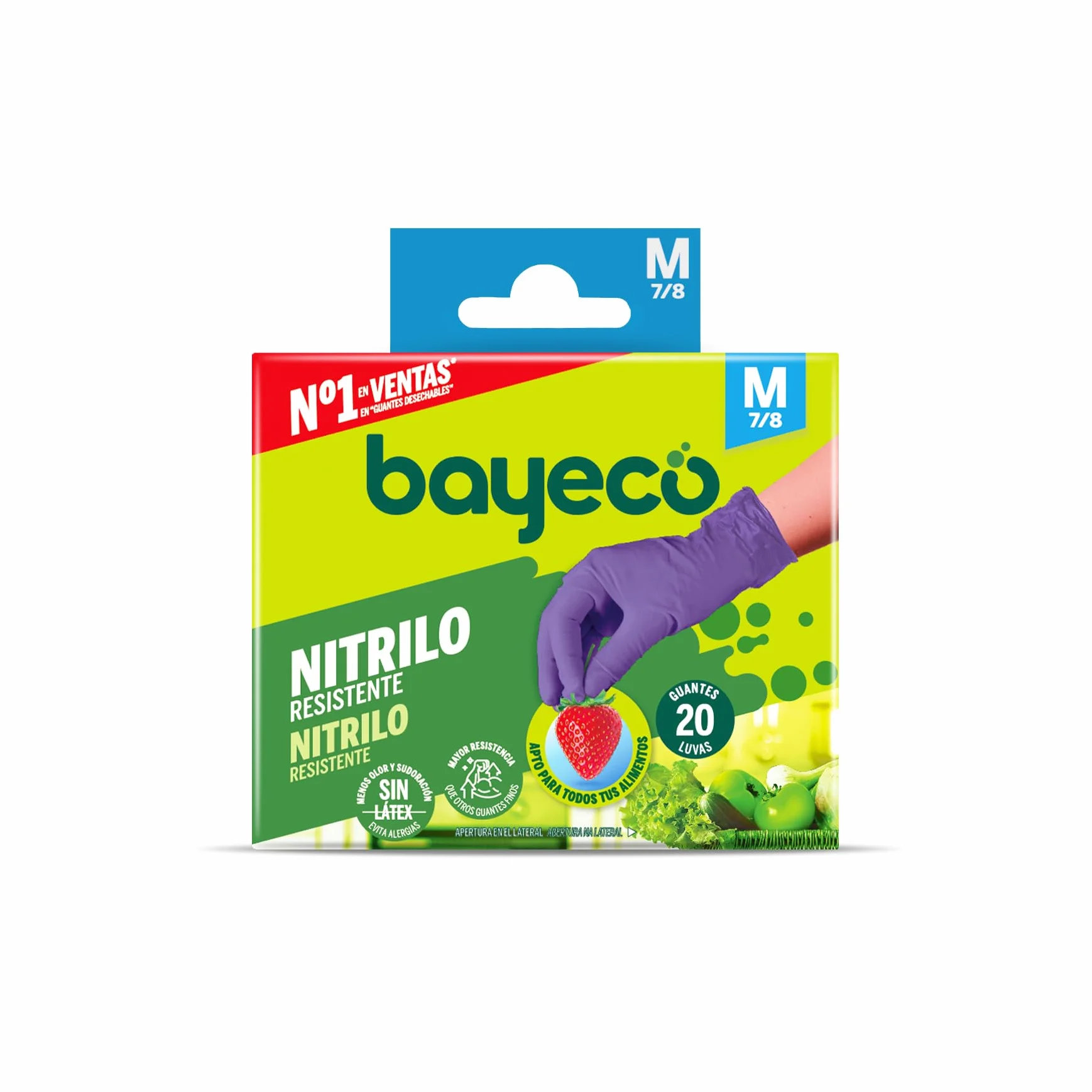 Bayeco Fioletowe jednorazowe rękawiczki nitrylowe Rozmiar M Opakowanie 20 sztuk