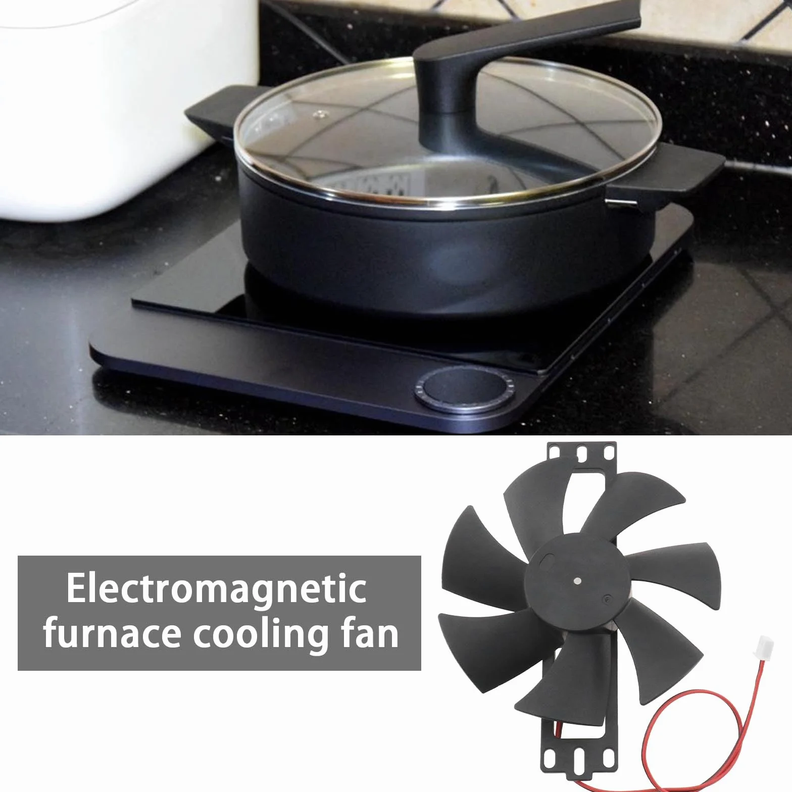 ECSiNG Wentylator kuchenny 18 V 14,4 cm czarny