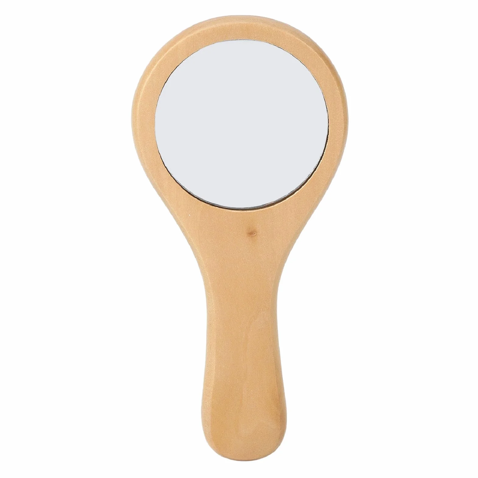 Drewniane Lusterko do Makijażu Ręczne Ergonomiczny Uchwyt Przenośne