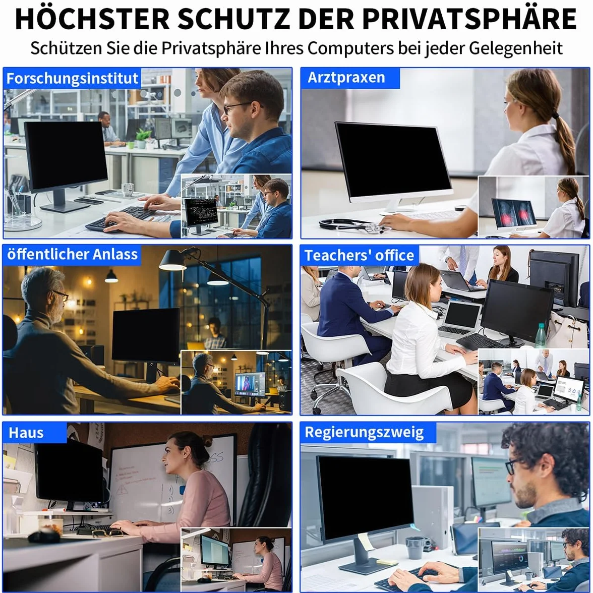 34-calowy filtr prywatności do monitorów panoramicznych 21:9, antyodblaskowy i redukcja niebieskiego światła, osłona prywatności, zakrzywiony ekran, folia chroniąca oczy do biura, domu i