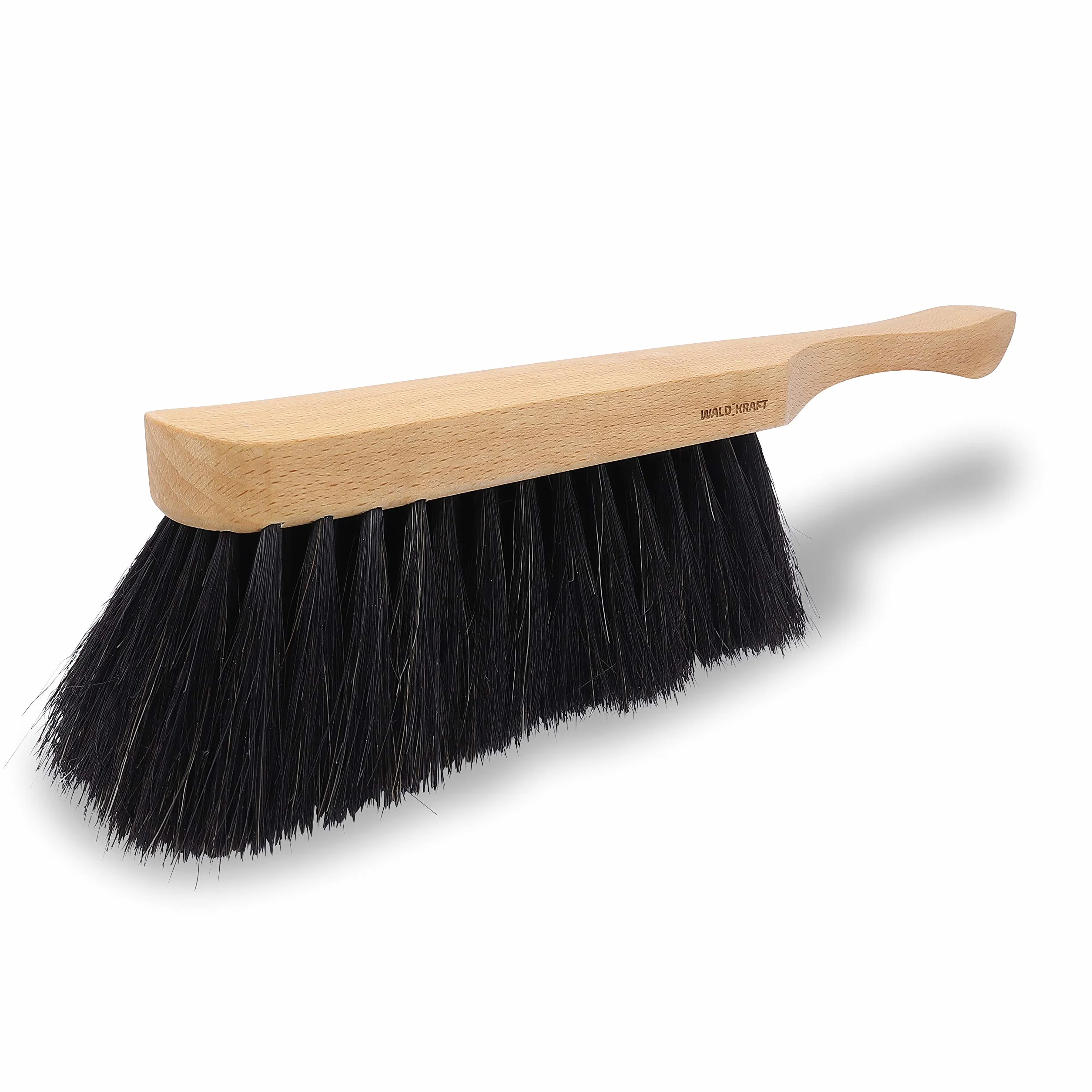 WALDKRAFT Ręczna zmiotka z włosiem ogona czarna 30 cm | ręczna szczotka z drewna bukowego FSC 100% | miotła do zamiatania Made in Germany (1, ręczna zmiotka do ogona)