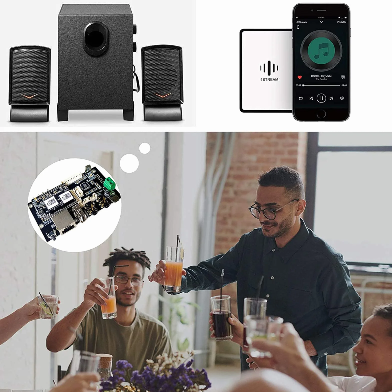 Aryl Up2stream Pro V3 WiFi & Bluetooth 5.0 Audio przedwzmacniacz, odbiornik, płyta, bezprzewodowy wielostrefowy Home Stereo Hi-Fi Switch Module z Airplay Spotify DYI