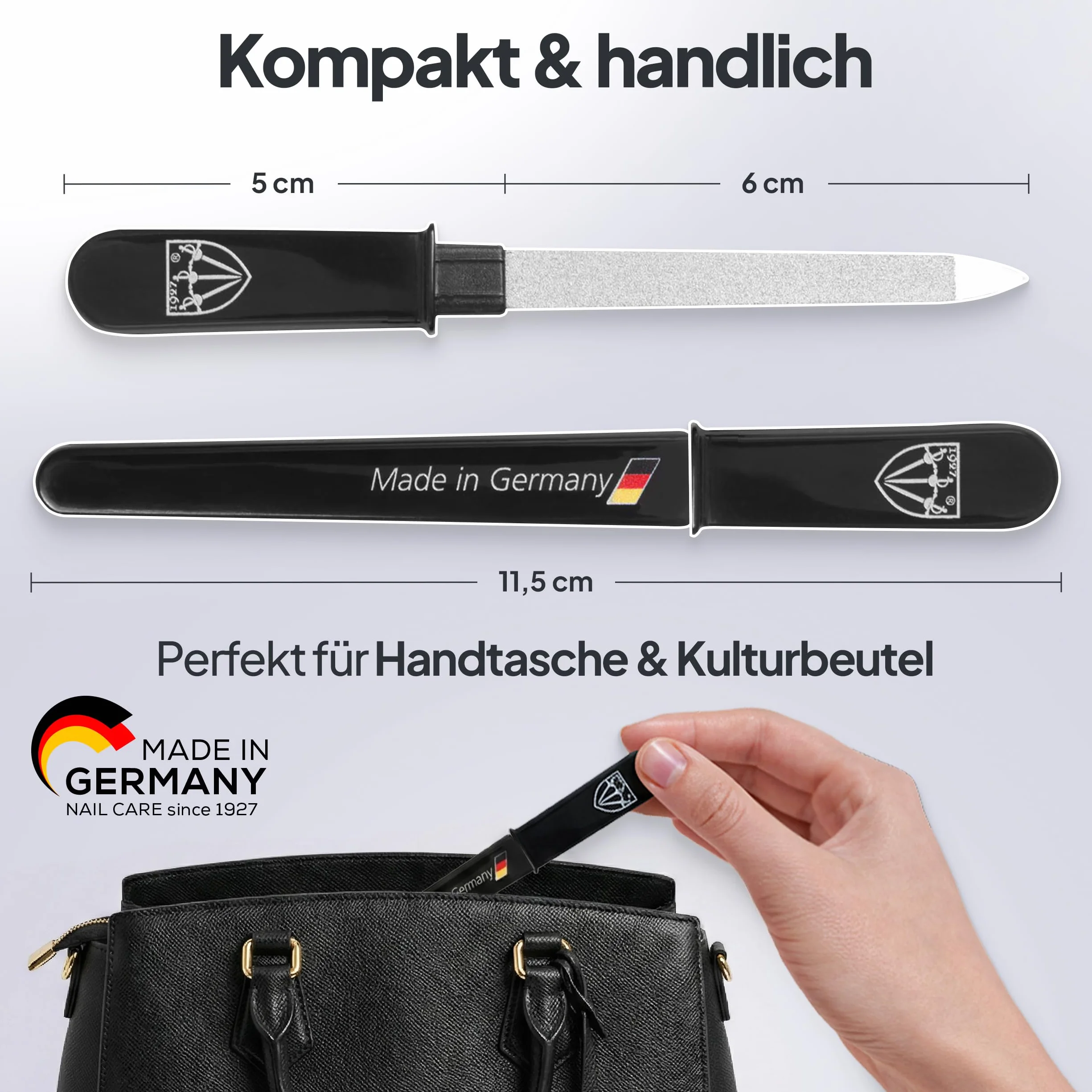 DREI SCHWERTER - Szafirowy pilnik do paznokci/pilnik kieszonkowy/pilnik do paznokci - Made in Germany - NOWY