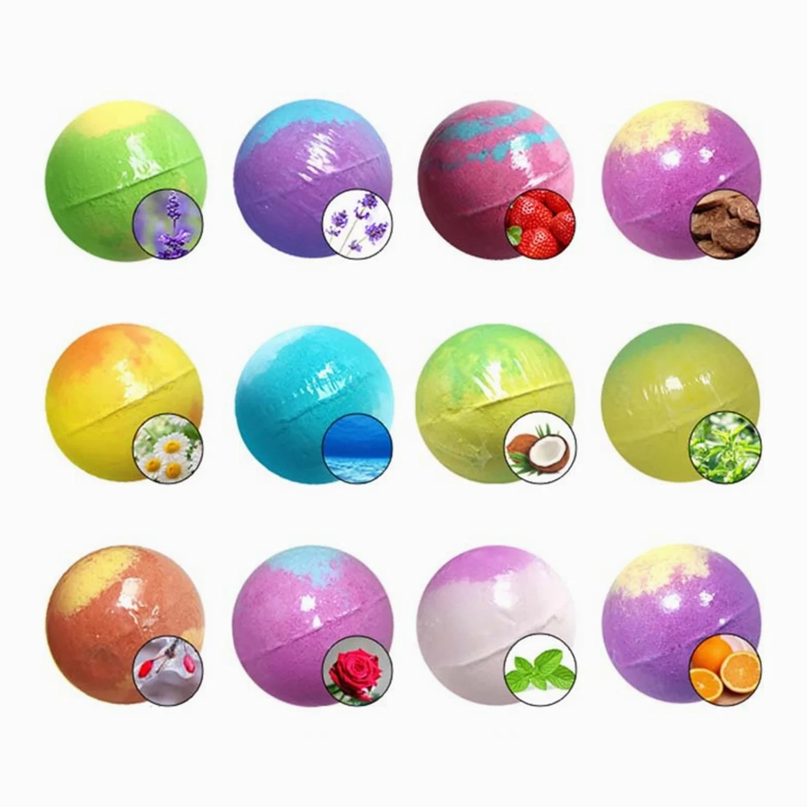 12 szt. Zestaw do kąpieli bomby do kąpieli suszony olejek eteryczny Kulka kąpielowa mieszana Kolor pływający kulka solna kulka Bath Bombs