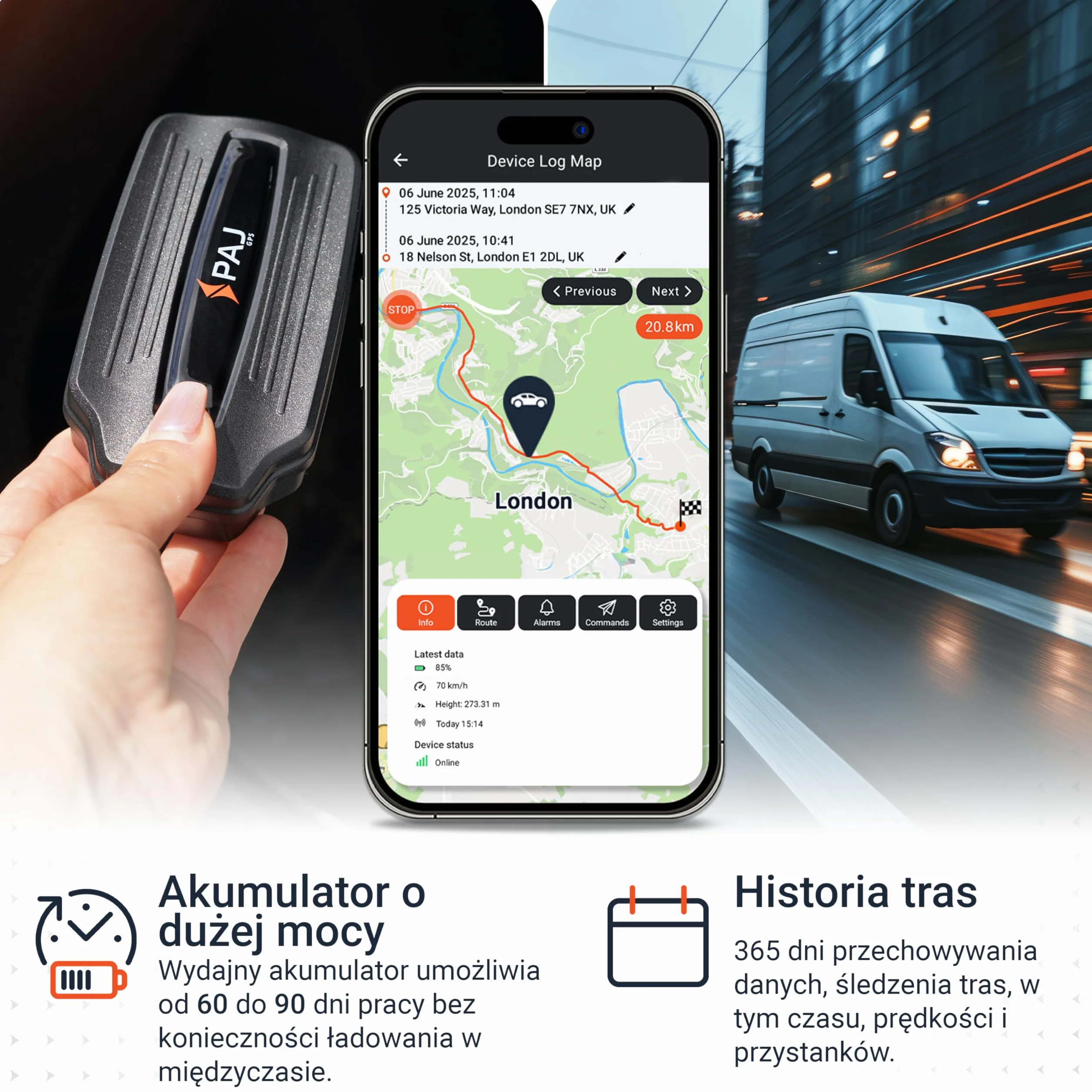 PAJ Power Finder Tracker GPS 4G – Lokalizator Do Samochodów I Pojazdów Magnetyczny – Bateria 90 Dni (Tryb Czuwania) – Real Time Tracking Geo-Ogrodzenie Powiadomienia Alarm Antykradzieżowy