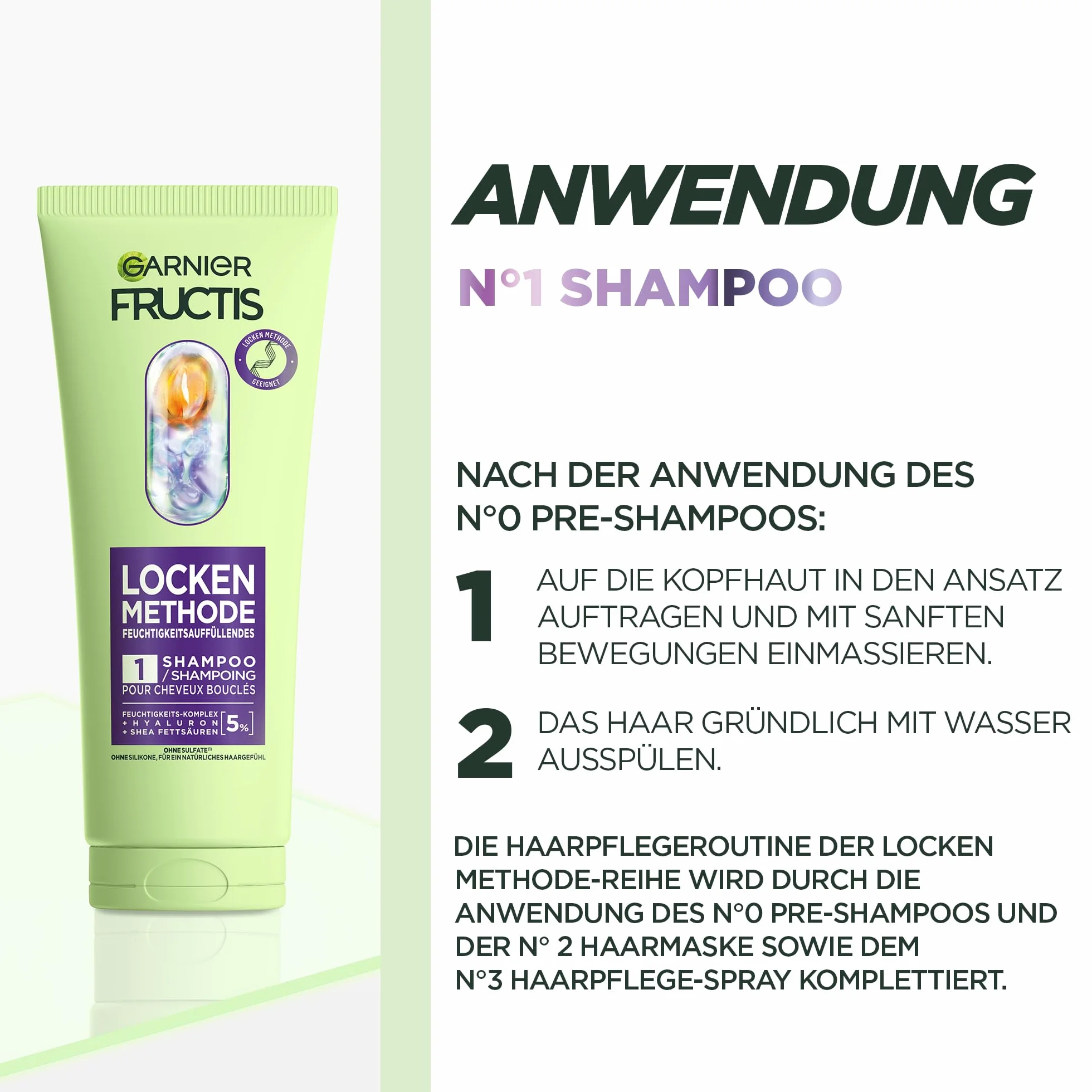 Garnier Zestaw uzupełniający wilgoć do wszystkich loków, naprawia i rewitalizuje, zawiera kwas hialuronowy i tłuszczowy shea, pre-szampon, maseczka do włosów, spray, 4-częściowy