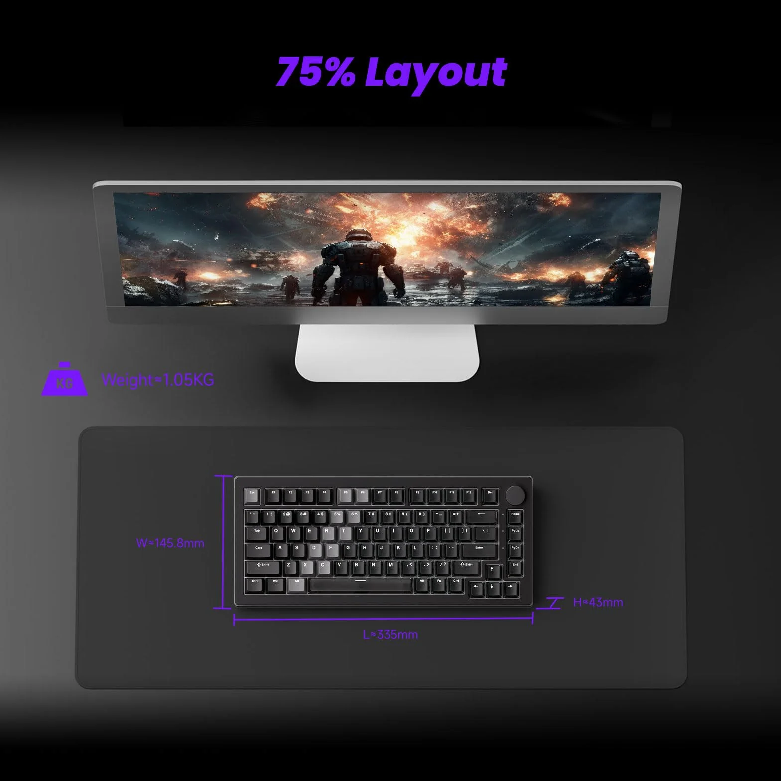 Akko 5075 V3 HE Rapid Trigger klawiatura, przełącznik magnetyczny z efektem Halla, zapytacze 8K, RT0,005 mm, układ 75% US, podświetlenie RGB, przewodowa klawiatura do gier do komputerów PC i Mac
