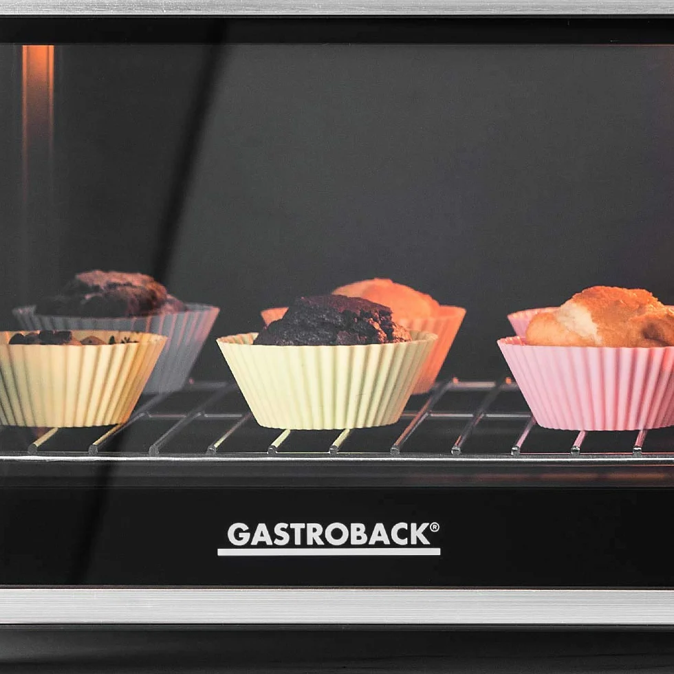 GASTROBACK Mini piekarnik 26 l 5 funkcji 30°C-230°C Cool Touch z kamieniem do pizzy