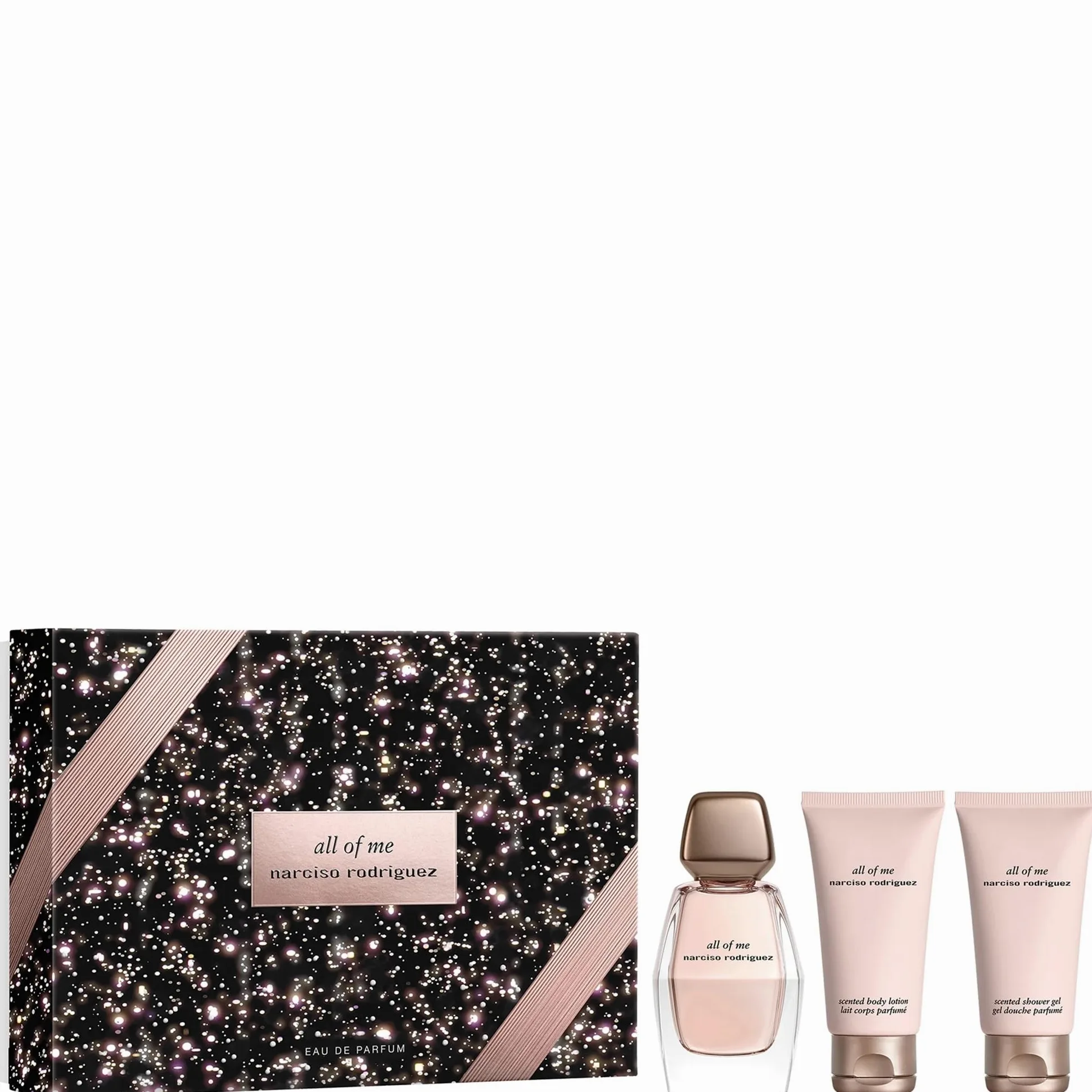 Narciso Rodriguez Zestaw upominkowy All Of Me 2024 (3 x 50 ml EDP, balsam do ciała, żel pod prysznic)