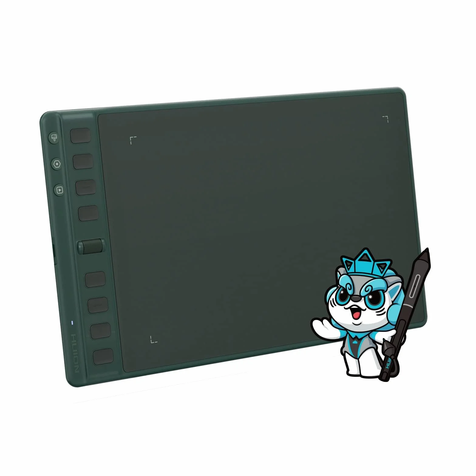 HUION Inspiroy Tablet graficzny 2 m, nowy cyfrowy długopis PW110, 8 konfigurowalnych klawiszy skrótów, łatwy w użyciu przewijacz, idealny do rysowania, nauki i pracy w domu, zielony