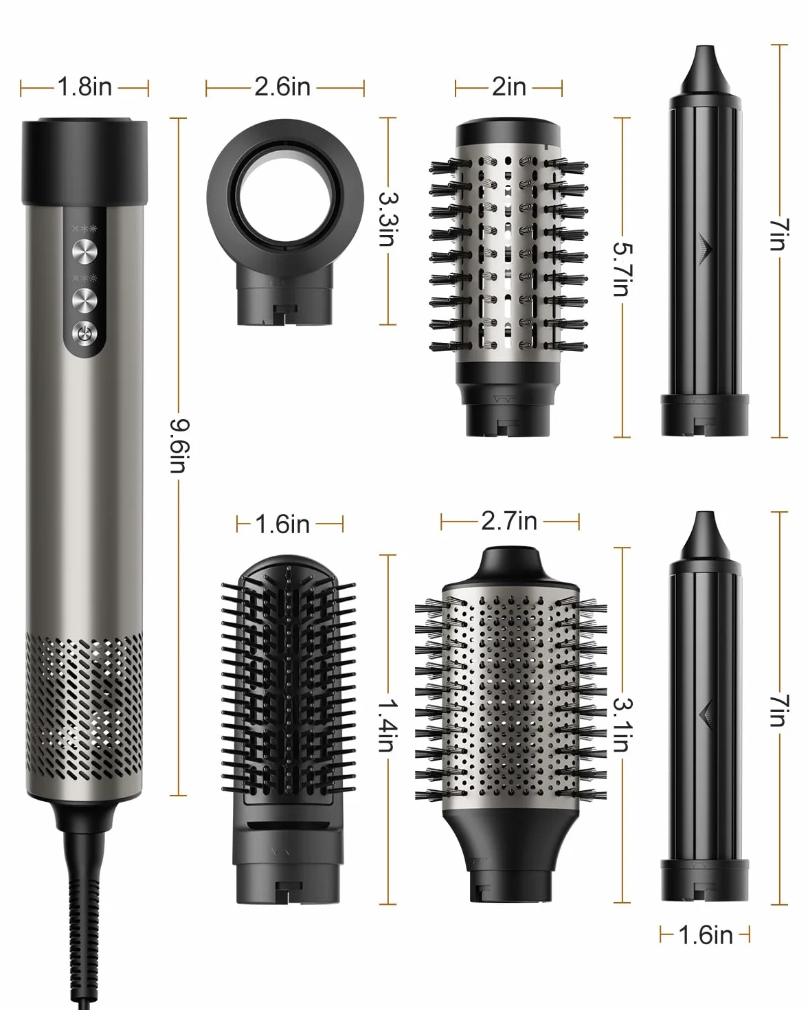 6 w 1 Airstyler, suszarka do włosów z jonami, wielofunkcyjny stylizator do włosów, 110000 obr/min, profesjonalna suszarka z gorącym powietrzem, automatyczna lokówka, prostownica, do stylizacji