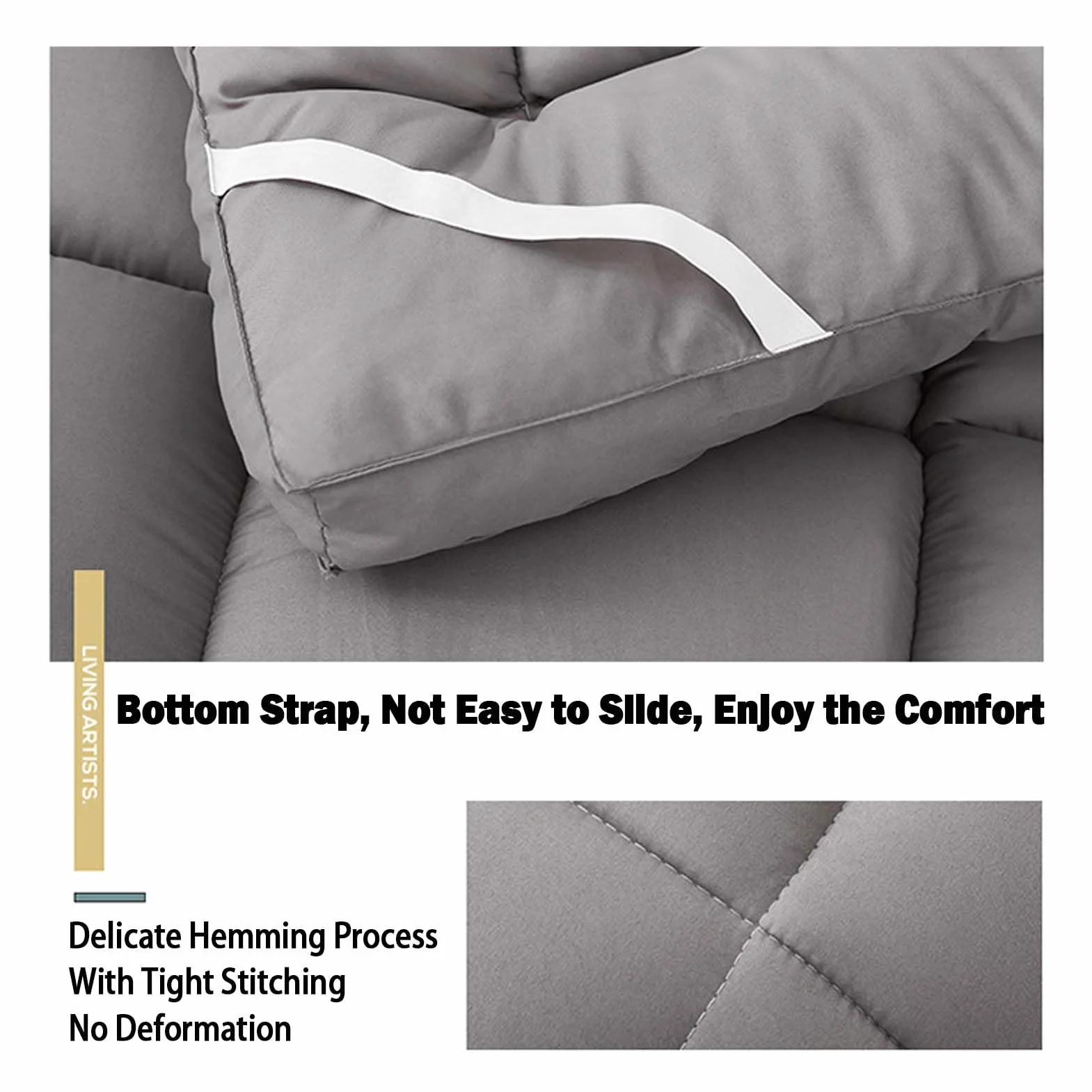 Futon Materac z wiązaniami, japoński materac tatami, składany materac typu queen, wolnostojący, materac podłogowy, przenośny materac (120 x 200 cm, szary)