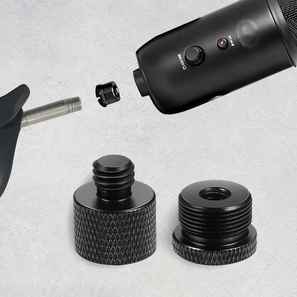 Butyeak Adapter 5/8 żeński na 1/4 męski do statywu, aparatu i płyty QR - gwint 1/4 do 5/8 cala - śruba do mikrofonu - mosiądz 2 sztuki