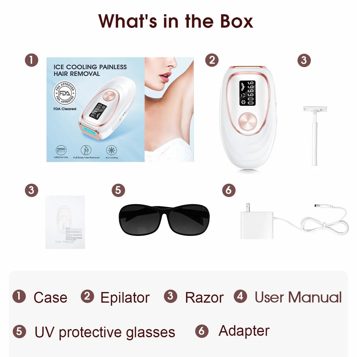 Laser Hair Removal with Cooling, at-Home IPL Hair Removal for Women Men, Upgraded to 999,900 Flashes Permanent Hair Removal Device on Facial Legs Arms Bikini Line