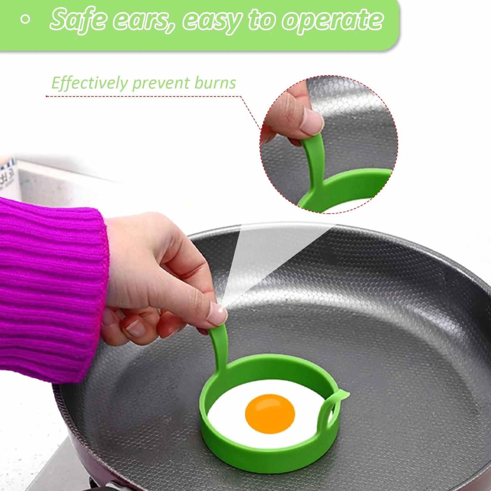 Foremki do omletów nieprzywierające z uchwytami 4 sztuki