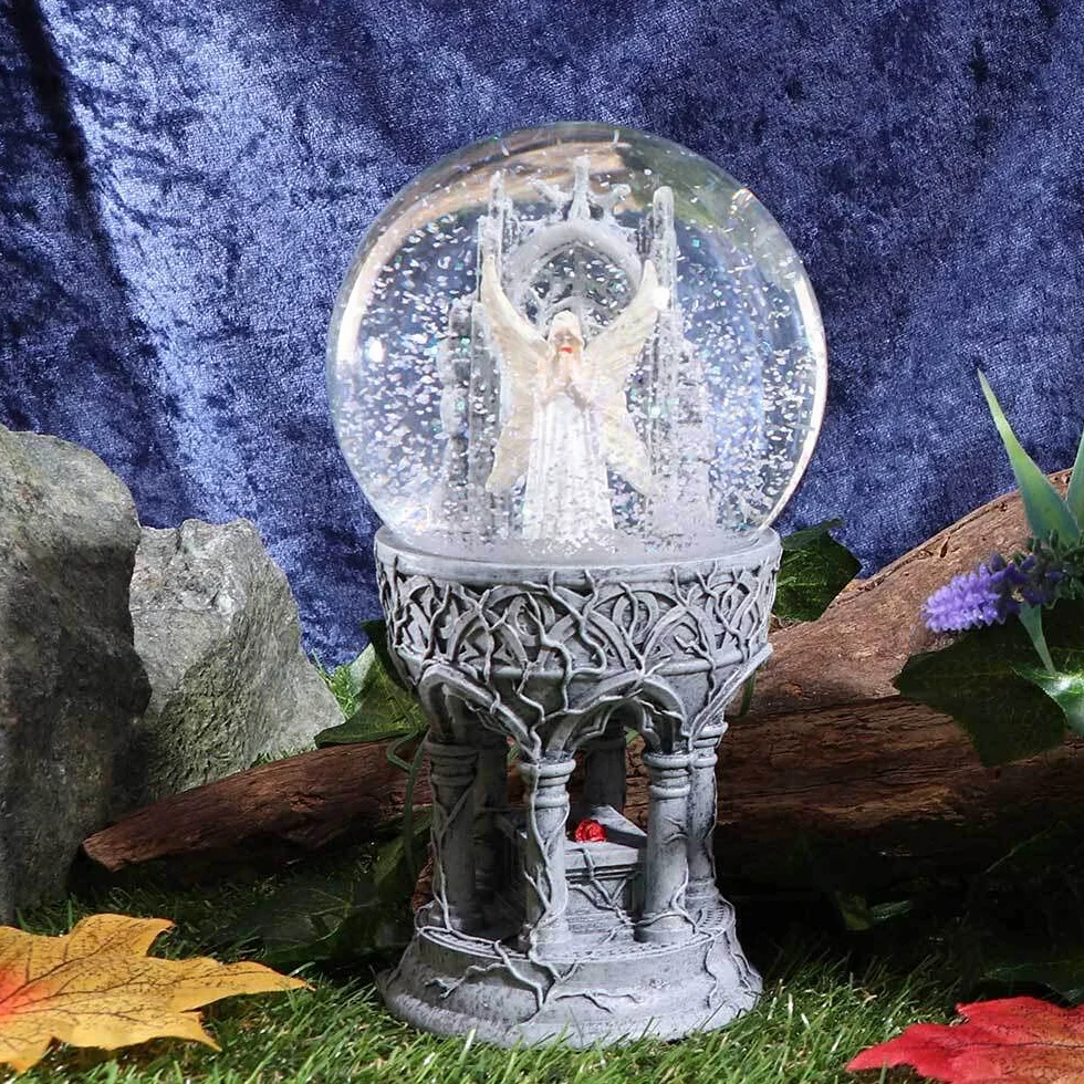 Nemesis Now Love Remains Snowglobe Anne Stokes 18,5 cm żywica szkło woda kość słoniowa