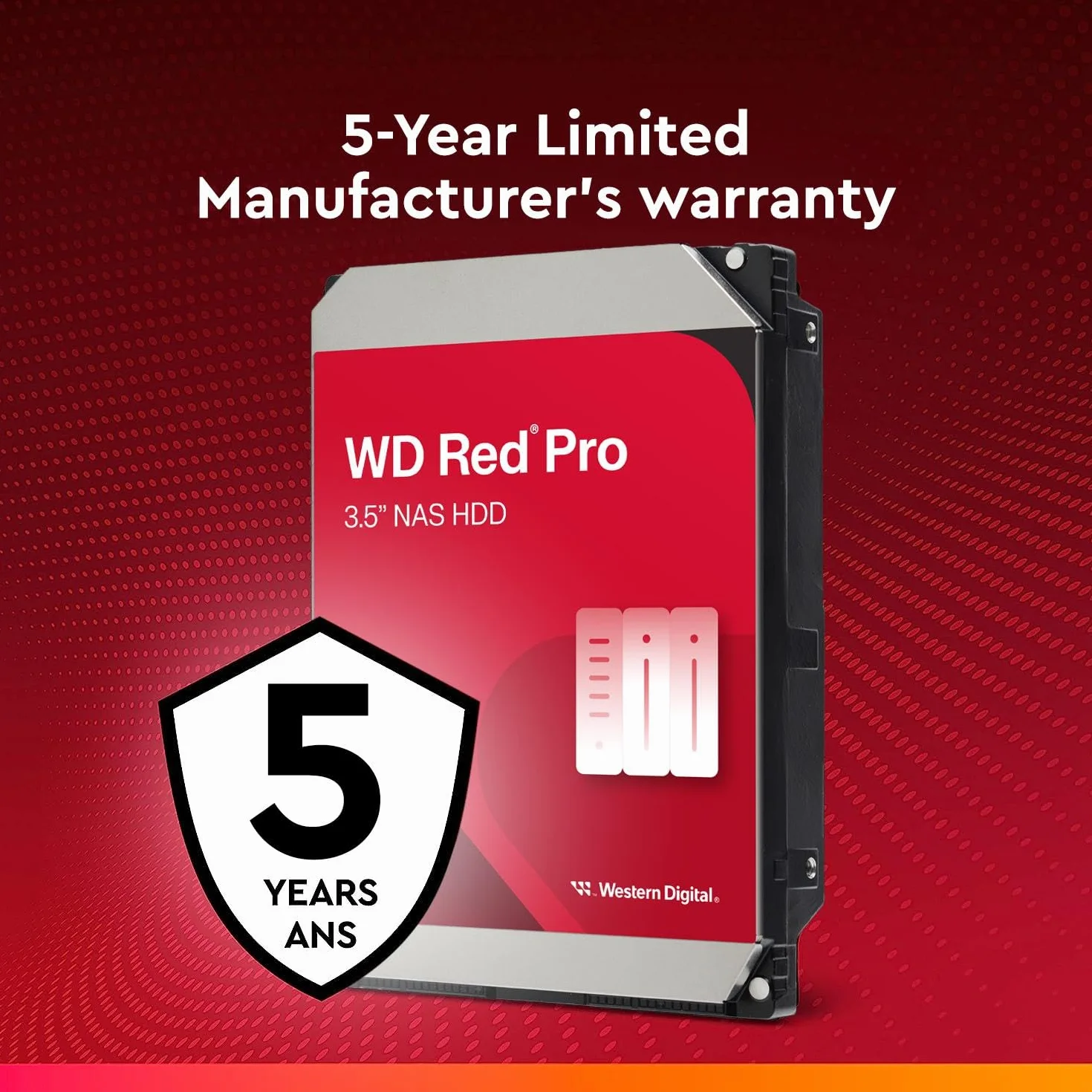 Western Digital Red Pro 20TB dedykowany wewnętrzny dysk twardy 3,5" NAS, klasa 7200 RPM, SATA 6 GB/s, CMR, 512MB Cache, 5 lat