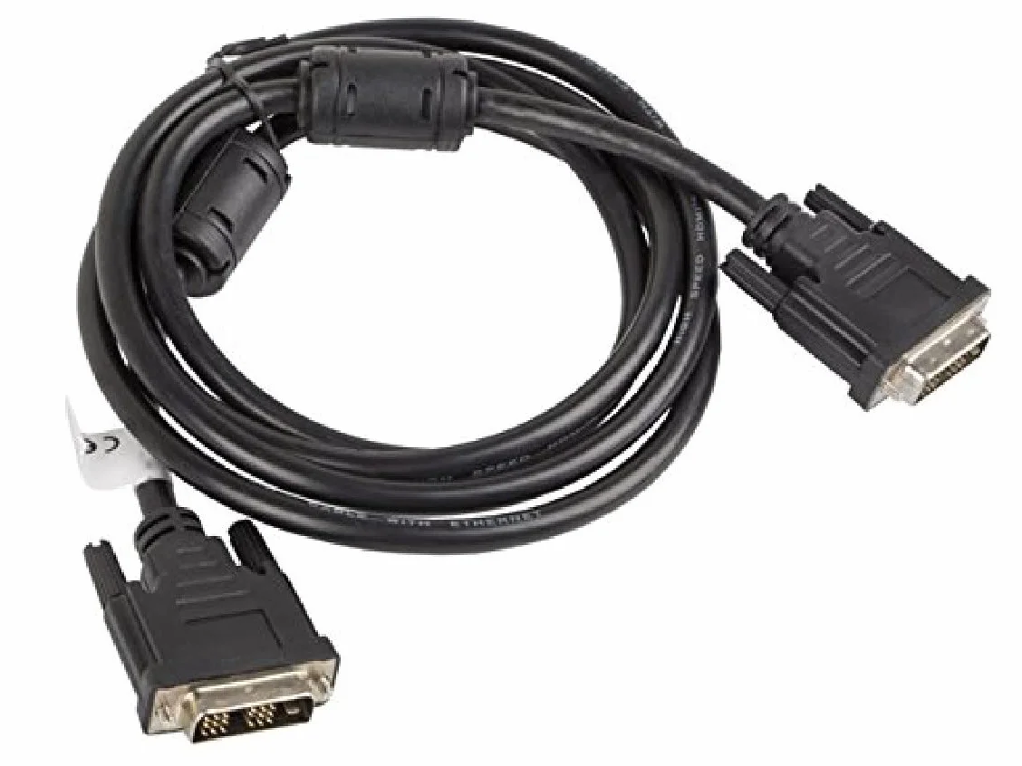Lanberg CA-DVIS-10CC-0018-BK"Dvi-D (18+1 biegun) wtyczka do Dvi-D (18+1 biegun)" wtyczka Single Link, 1,8 m czarna
