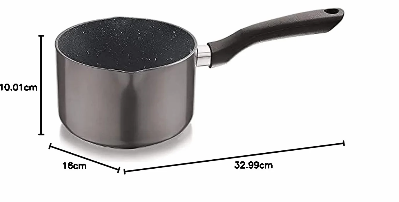 Penguin Home Patelnia do mleka nieprzywierająca twarda anodowana indukcyjna 16 cm 1,8 l