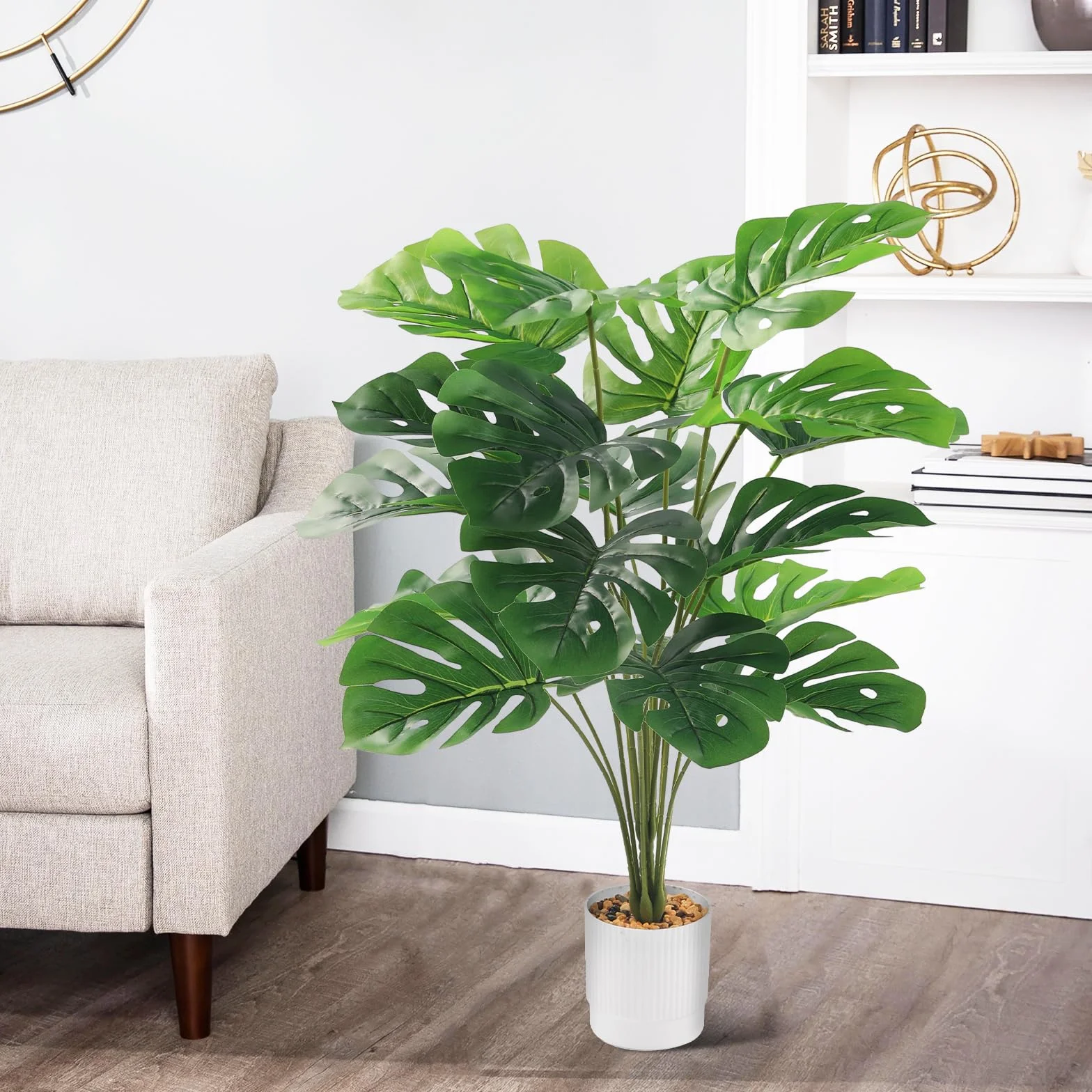 Sztuczna monstera 75 cm 2 sztuki dekoracja domu