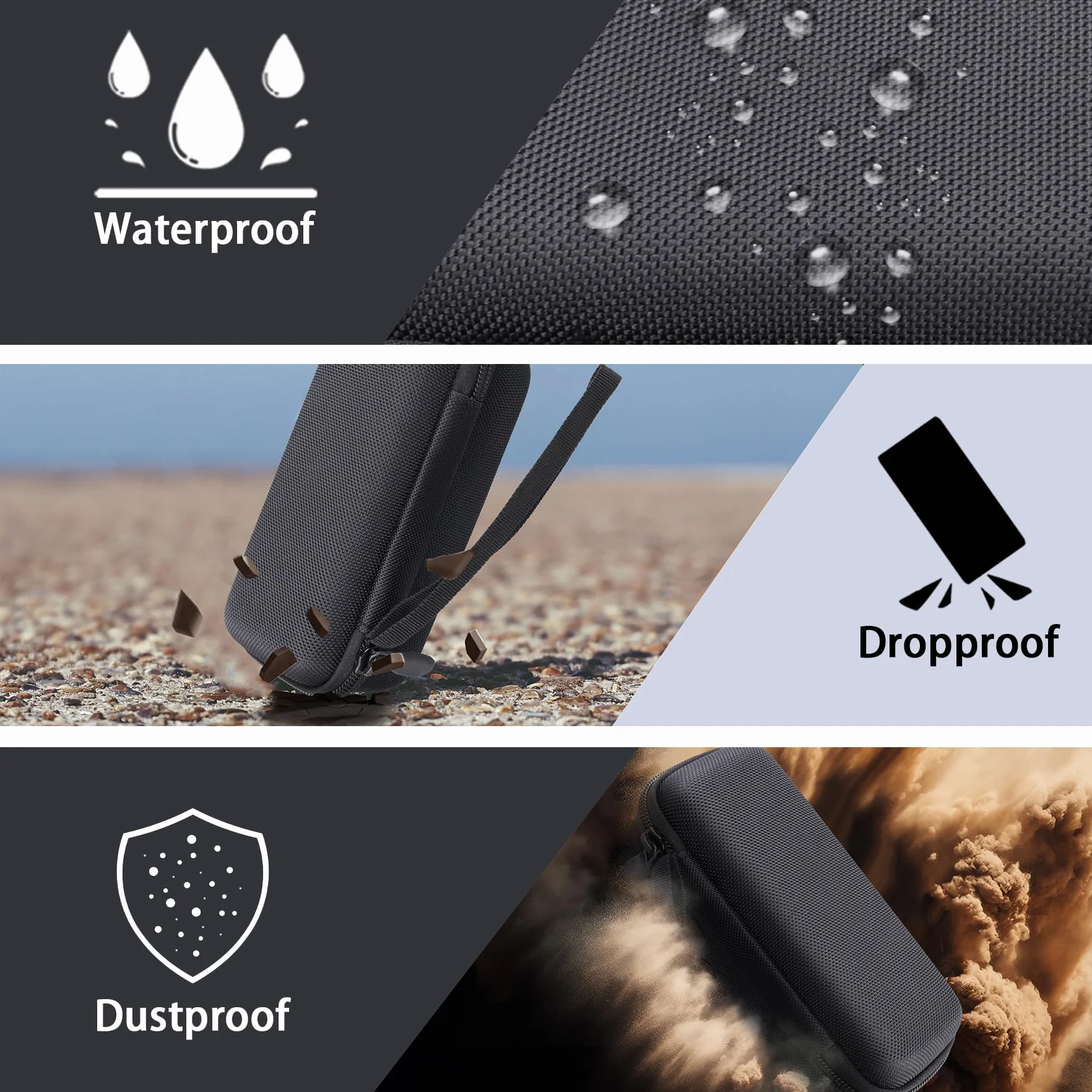 Aenllosi Dla UGREEN Nexode Power Bank 20000mAh 130W (PB721, PB723) / 20000mAh 165W (PB726) Podróżny twardy futerał ochronny do power banku, czarny (tylko etui)