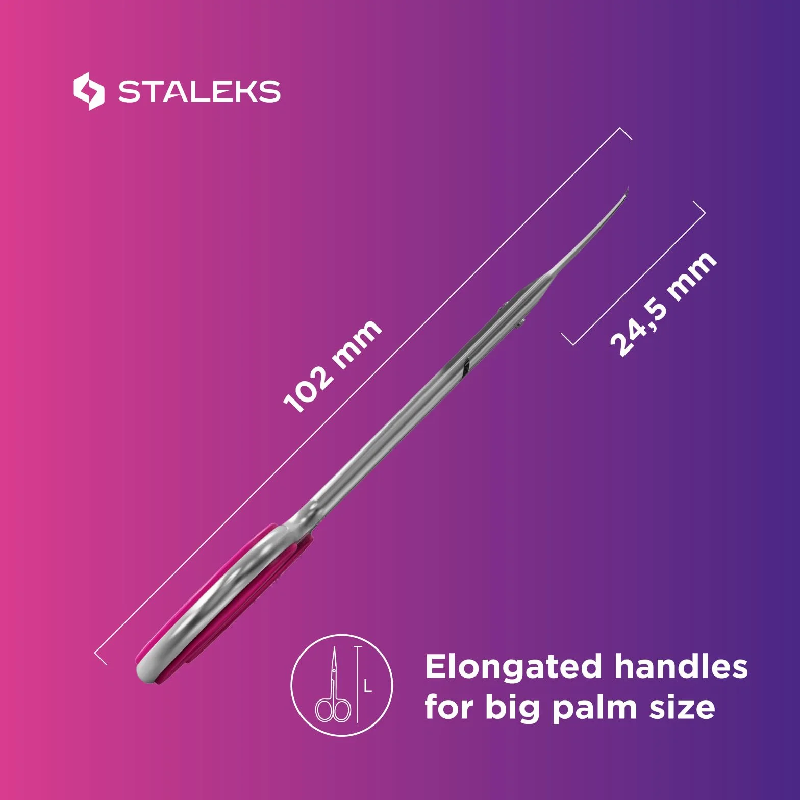 STALEKS PRO Smart 41 typ 3 profesjonalne nożyczki do skórek z hakiem – 1 opakowanie – model SS-41/3 (SS-41/3)