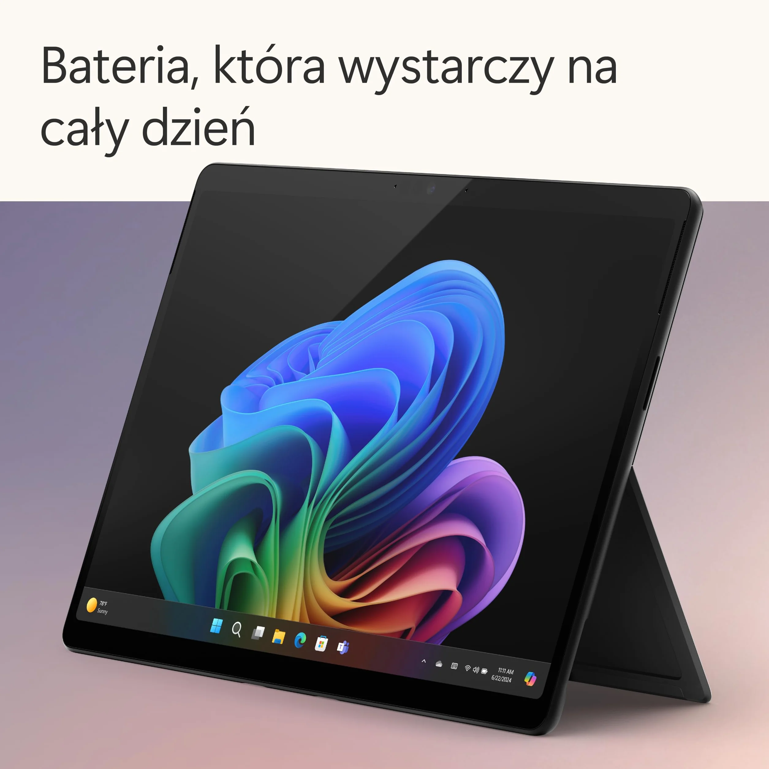 Microsoft Surface Pro, Copilot+ PC, ekran dotykowy OLED o przekątnej 13", Snapdragon® X Elite (12 rdzeni), 16 GB RAM, SSD 512 GB, najnowszy model, 11. edycja, kolor czarny