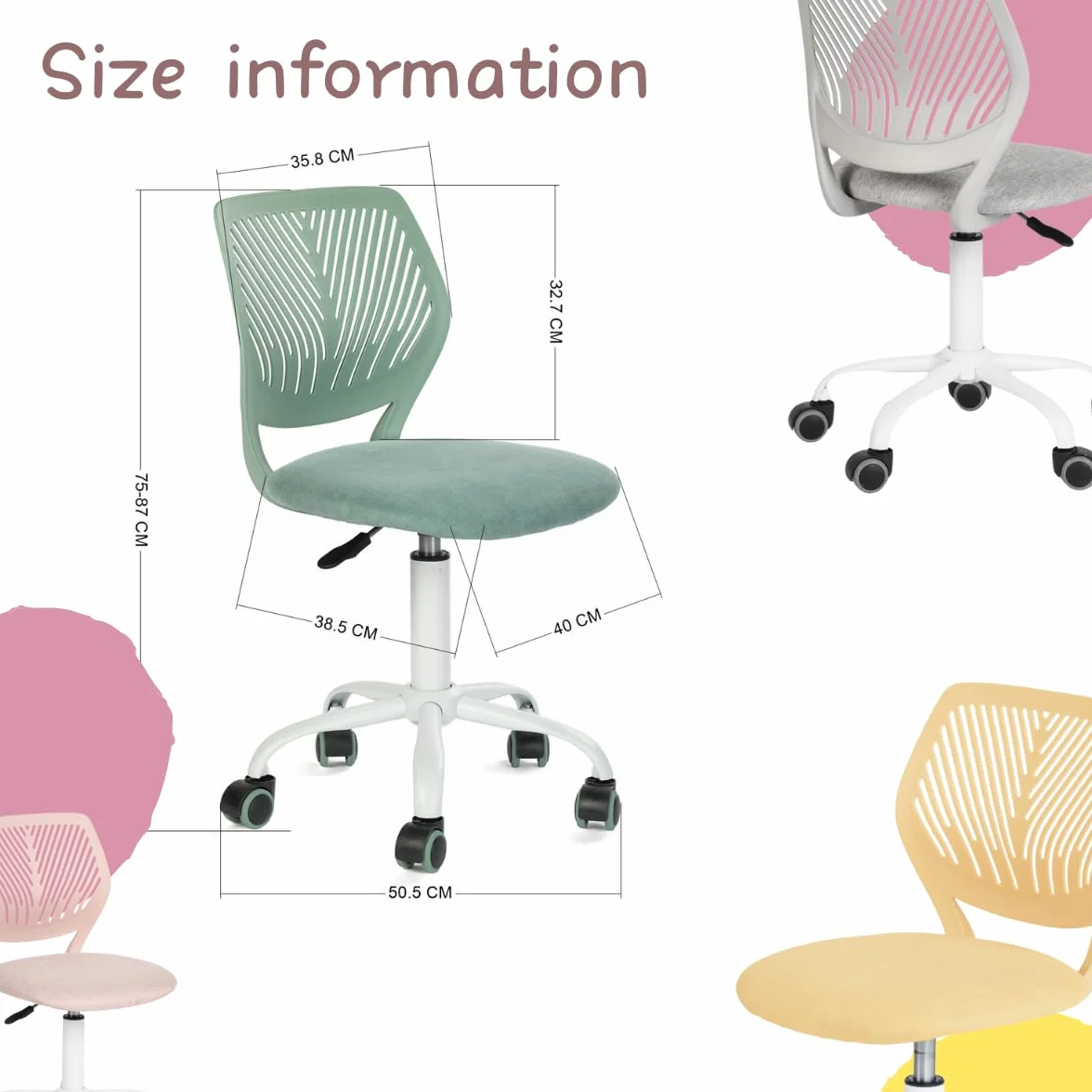 FurnitureR Krzesło biurowe obrotowe regulowane z podłokietnikami szare