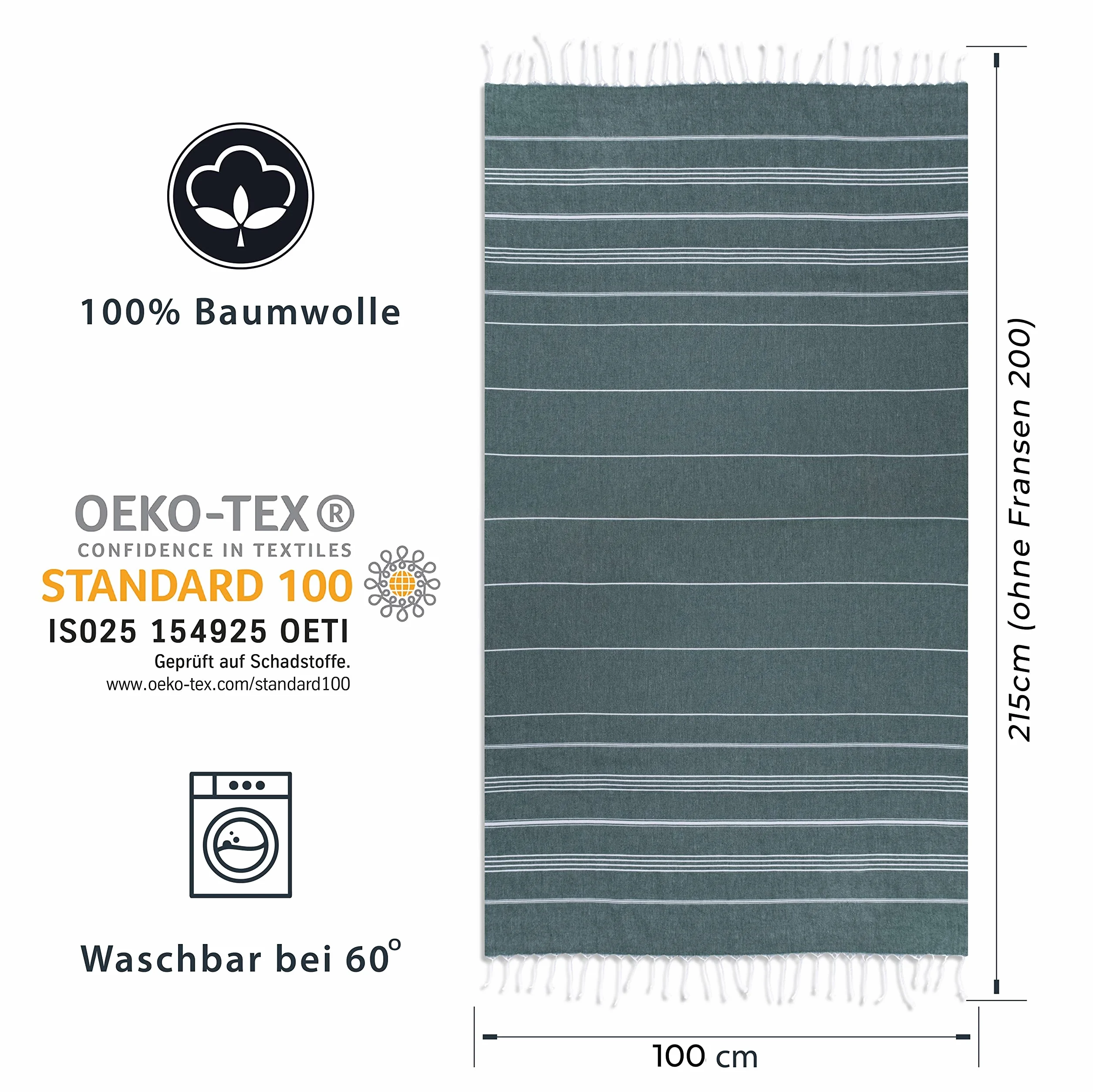 LAYNENBURG Ręcznik bawełniany XXL 100x200 cm Oeko-Tex 100 pestemal fuksjowy