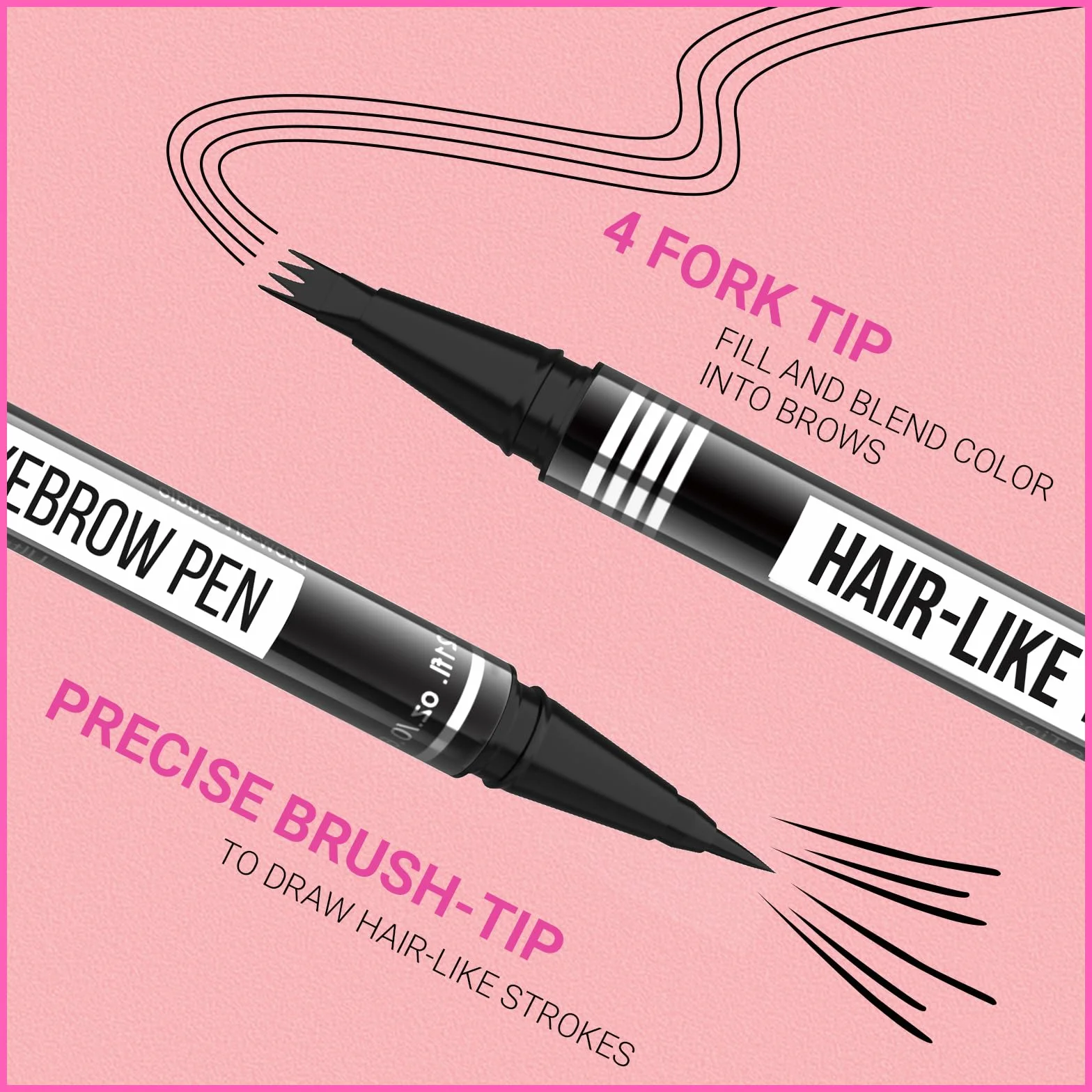 iMethod Microblading kredka do brwi - Eyebrow Pencil 2-w-1 dwustronna kredka do brwi z 4-zębnym aplikatorem z mikro-widelcową końcówką i precyzyjną końcówką pędzla tworzy naturalne brwi, brązowa