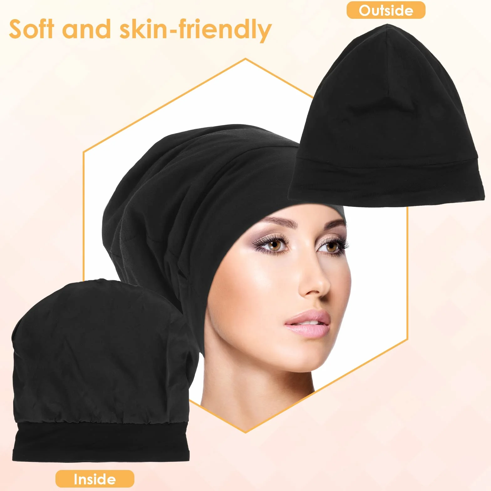 WLLHYF Jedwabna czapka z daszkiem Bonnet Soft Hair Wrap Cover Satin Lined Beanie Adjustable Turban Hat Nurse Cap Bonnet for Medium Curly Frizzy Hair Hat dla kobiet i mężczyzn