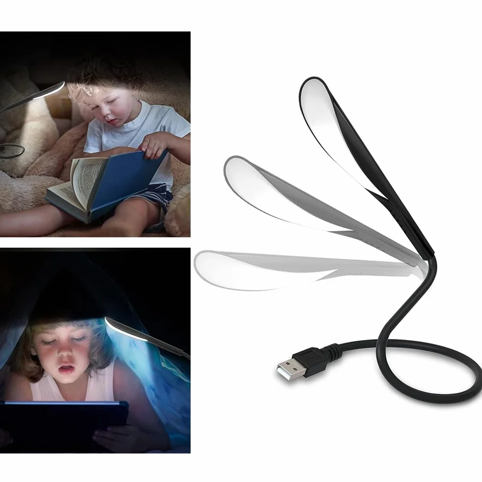 Comioke Lampka do czytania, usb typu łabędzia szyja, LED, mini do czytania, notebook, ściemniana