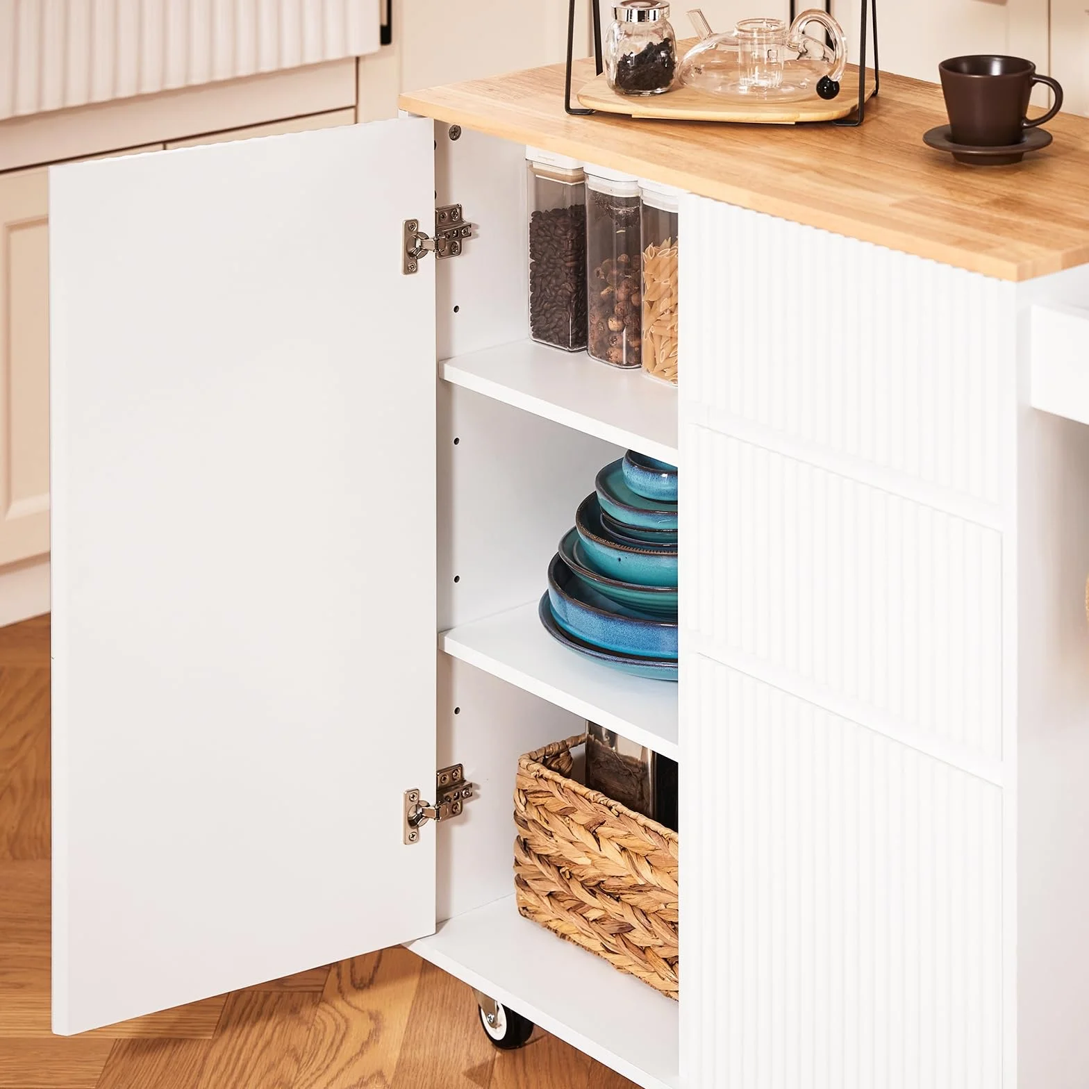 SoBuy Szafka kuchenna FKW124-WN z 2 szufladami