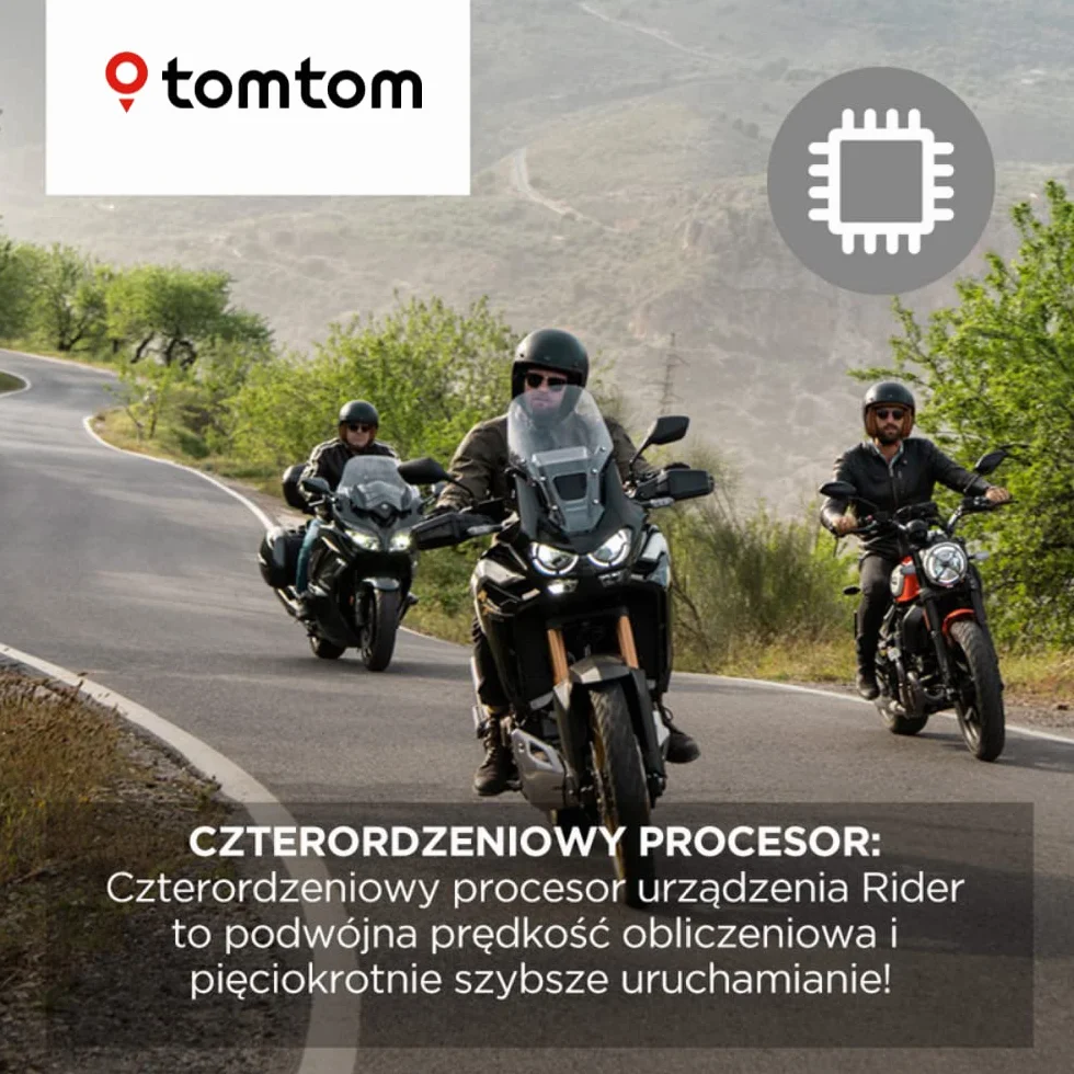 TomTom Rider 500 nawigacja motocyklowa GPS (ekran 4,3", planowanie krętych i pagórkowatych tras, mapy Europy, Wi-Fi, TomTom Traffic)