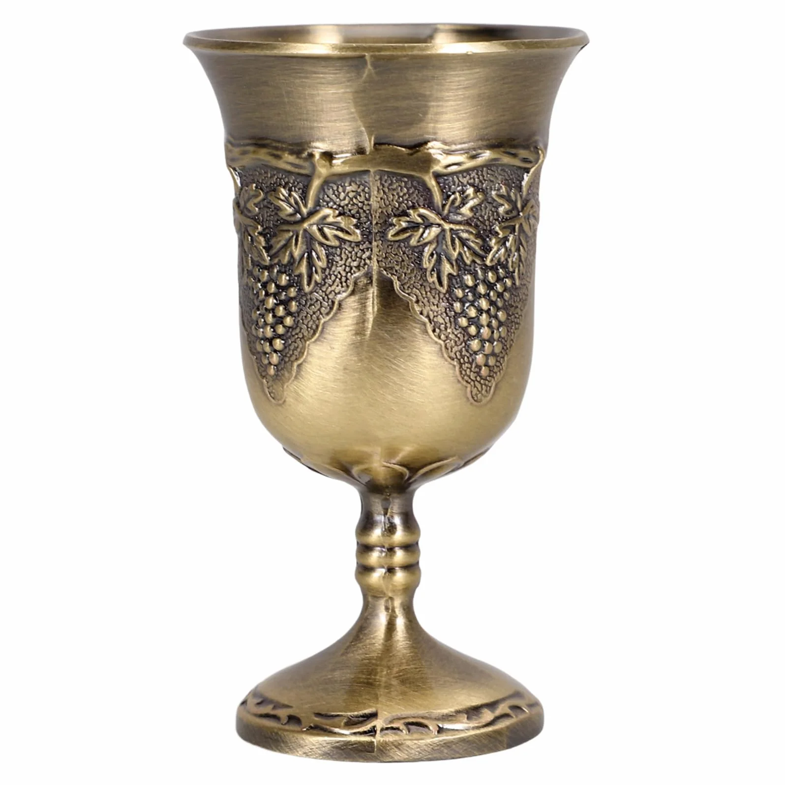 Hohopeti Metalowy Tłoczony Kielich Do Wina z Wzorem Winogron Stabilny i Elegancki Kubek Do Chińskich i Prezentów Vintage Style Wine Supplies Cup