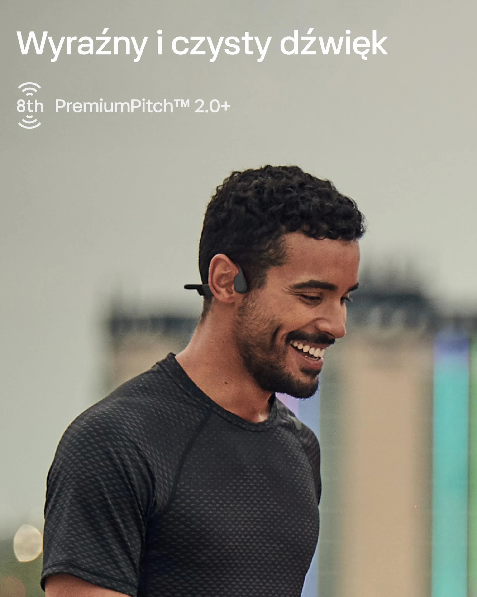 Słuchawki SHOKZ OpenRun z przewodnictwem kostnym, bezprzewodowe słuchawki sportowe Bluetooth z mikrofonem, wodoodporne IP67, idealne do biegania i treningów, 8 godzin odtwarzania, USB-C, czarne