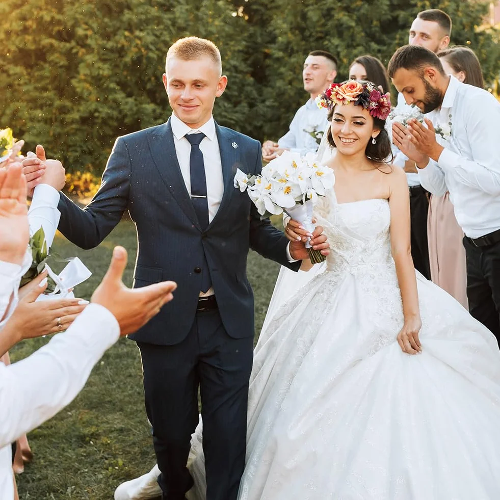 LOPHE Opaska na głowę z koroną kwiatową ślubna dla panny młodej